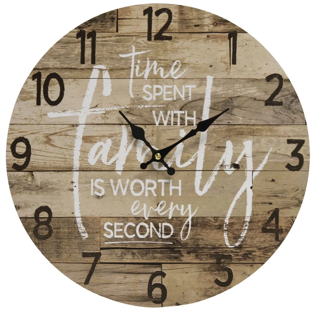 Powerful Time with Family Clock 13 quot dia Long-Lasting