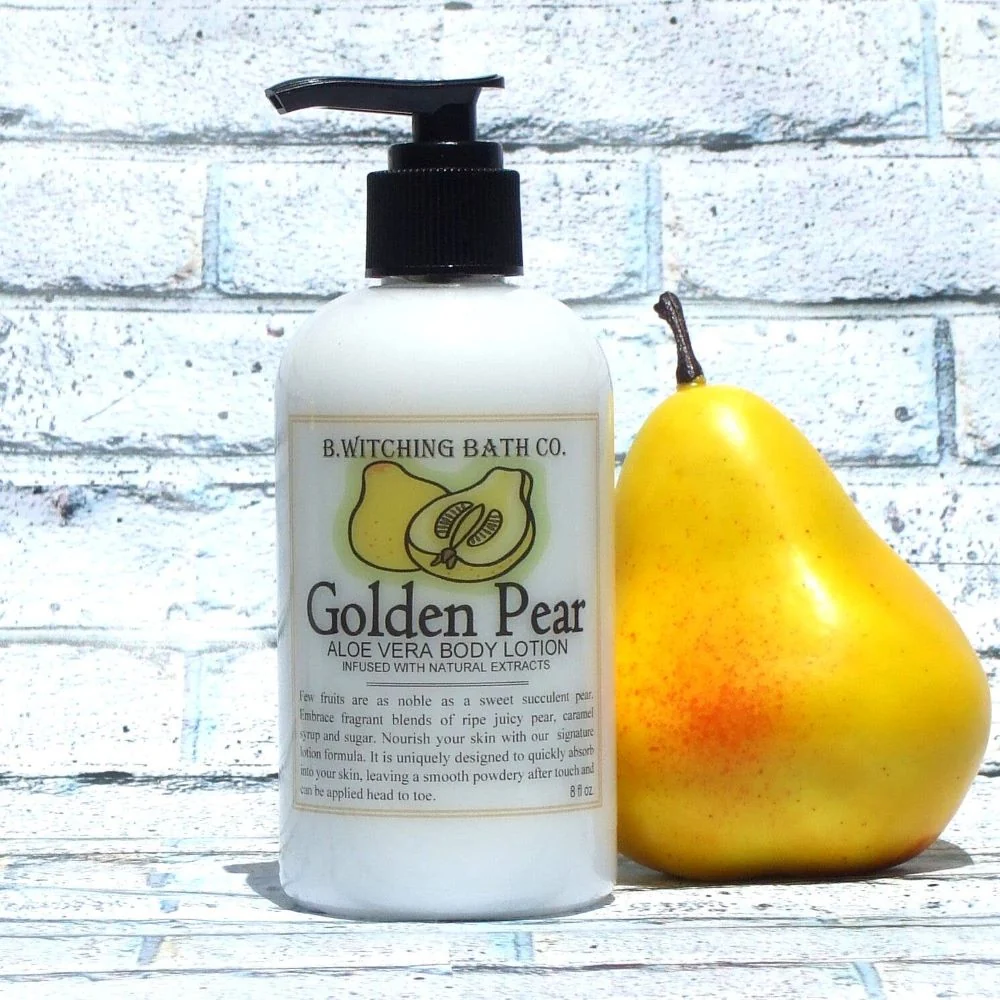 Luxury 8oz. Golden Pear Aloe Vera Body Lotion Recyclable