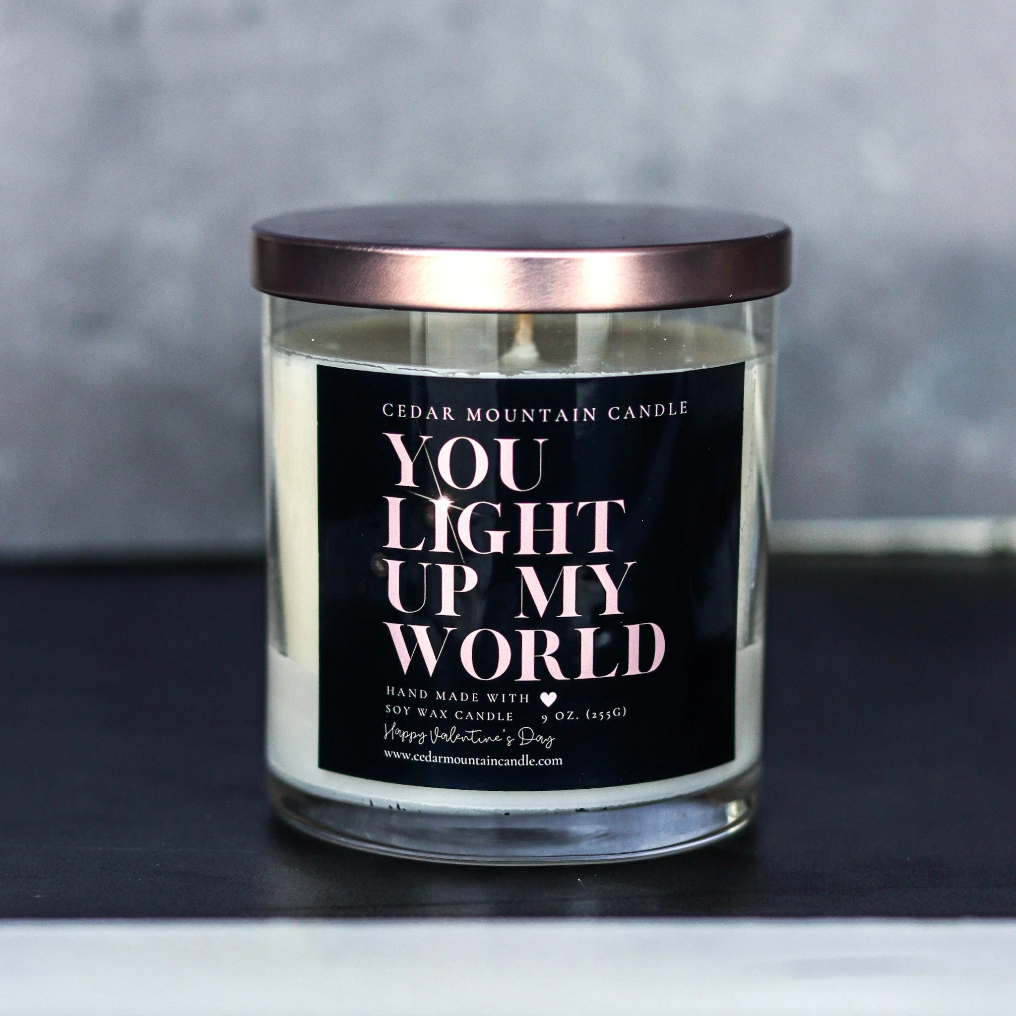Exclusive You Light Up My World – Valentine 39 s Day Soy Candle – 9 oz Whiskey Glass Jar – Choose Your Scent Pure