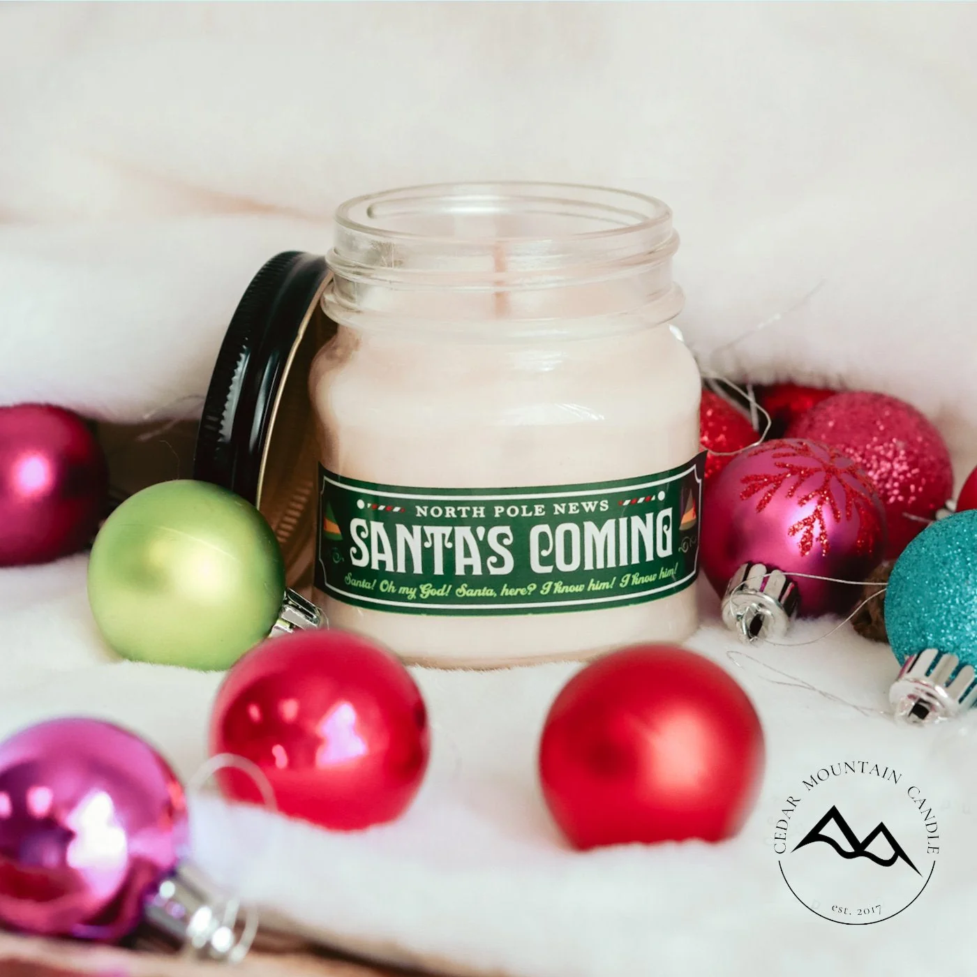 World-Class Elf Santa 39 s Coming Mason Jar Soy Candle – Winter Scents Enhanced