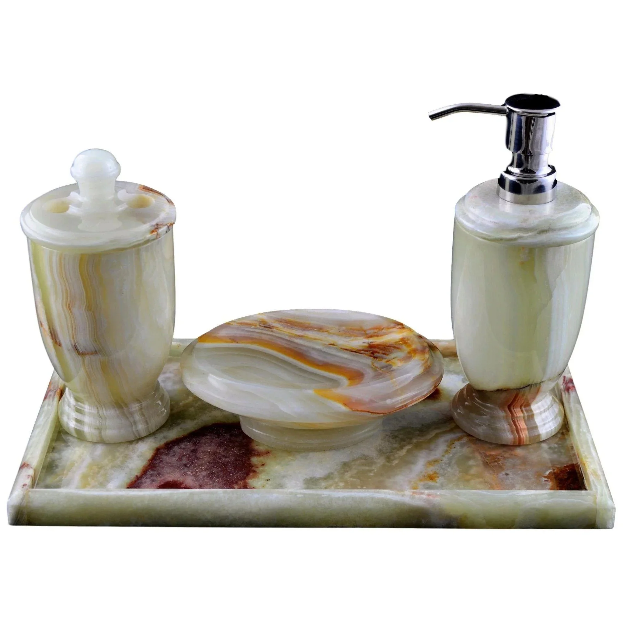 Modern Pistachio Green Onyx Bathroom Set of Atlantic Collection Top-Quality
