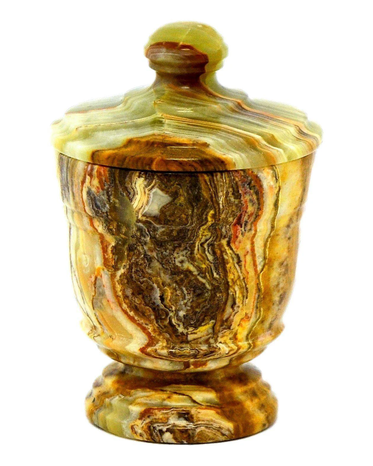 Traditional Classic Green Onyx Bathroom Canister Cotton Ball Holder Genuine