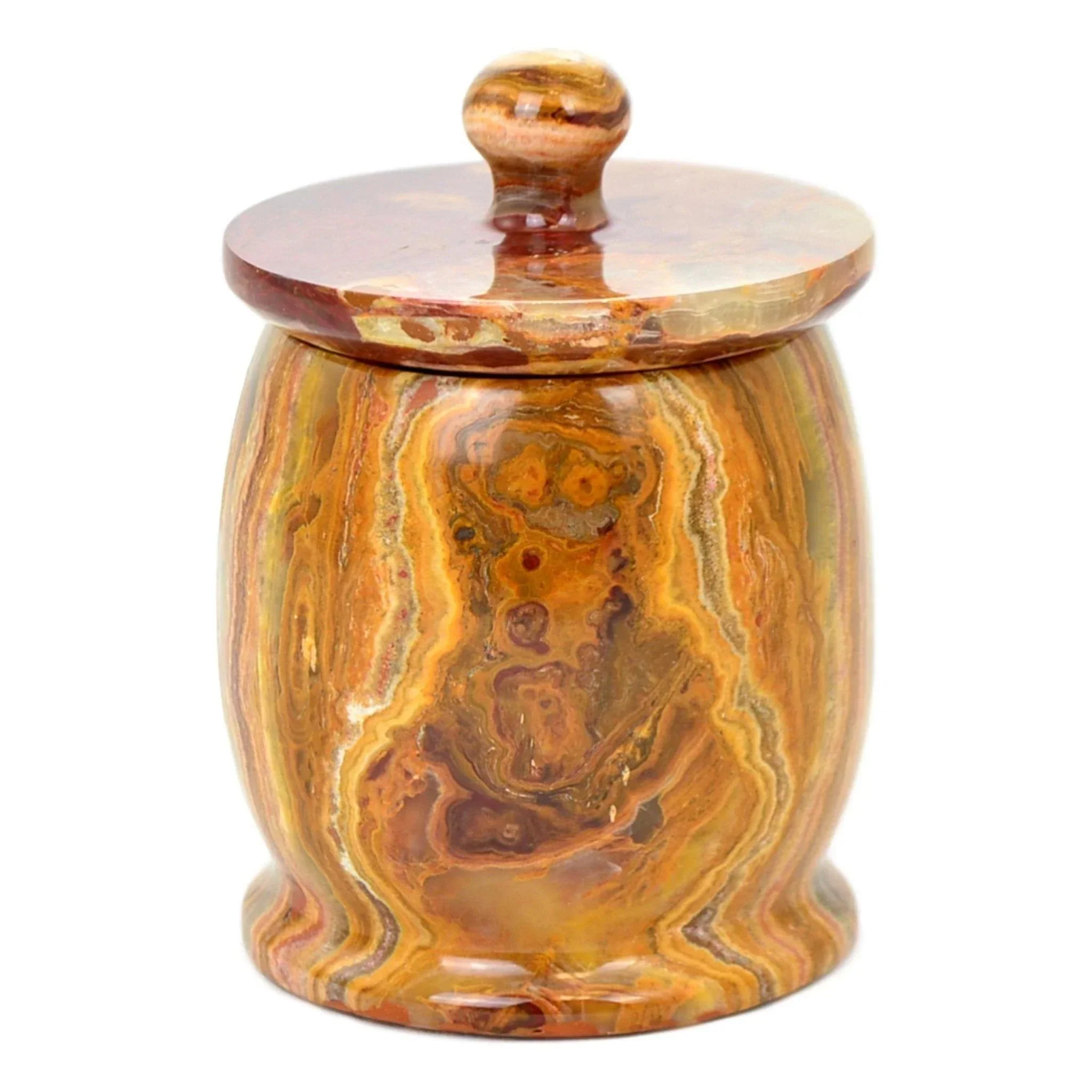 Durable Decorative Jars Cotton Balls Holder of Multi brown Onyx Proven