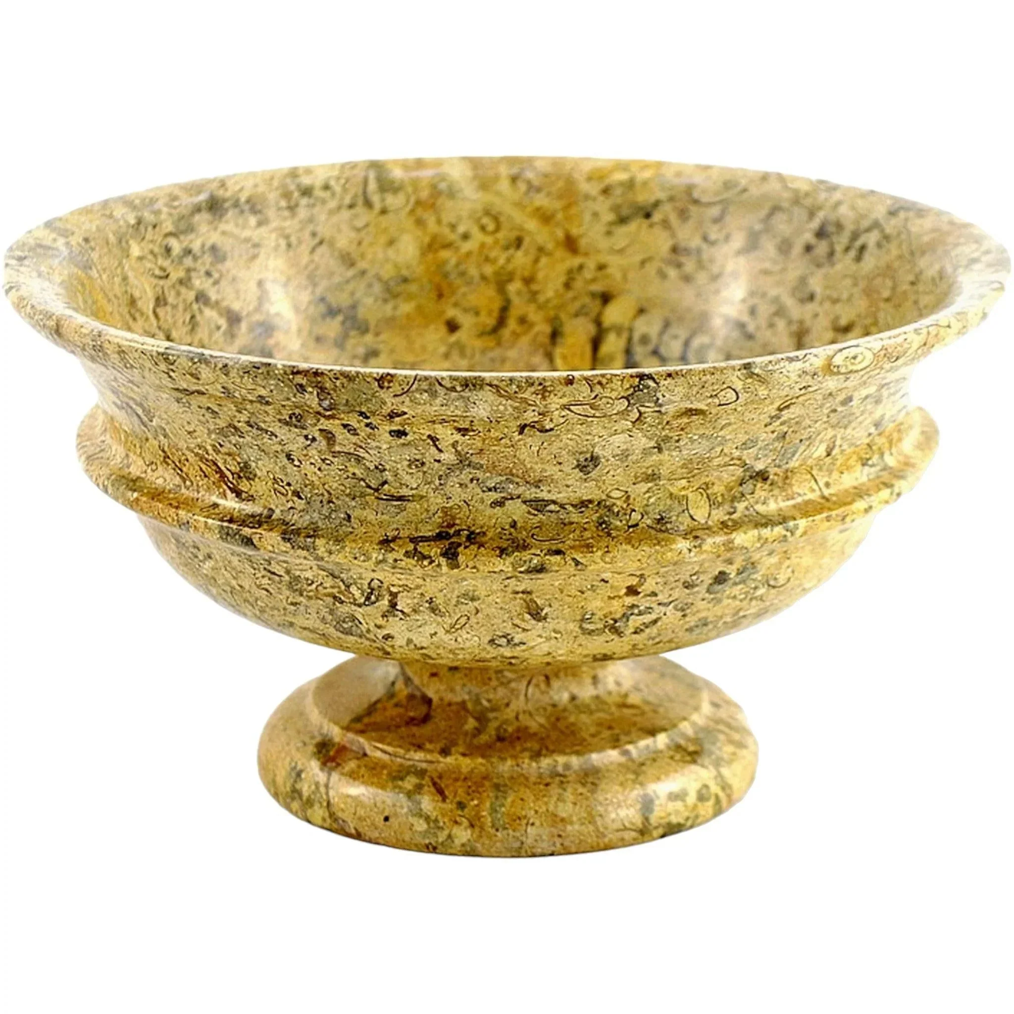 Exclusive Fossil Stone Pedestal Fruit Bowl of Classic Design Specialty