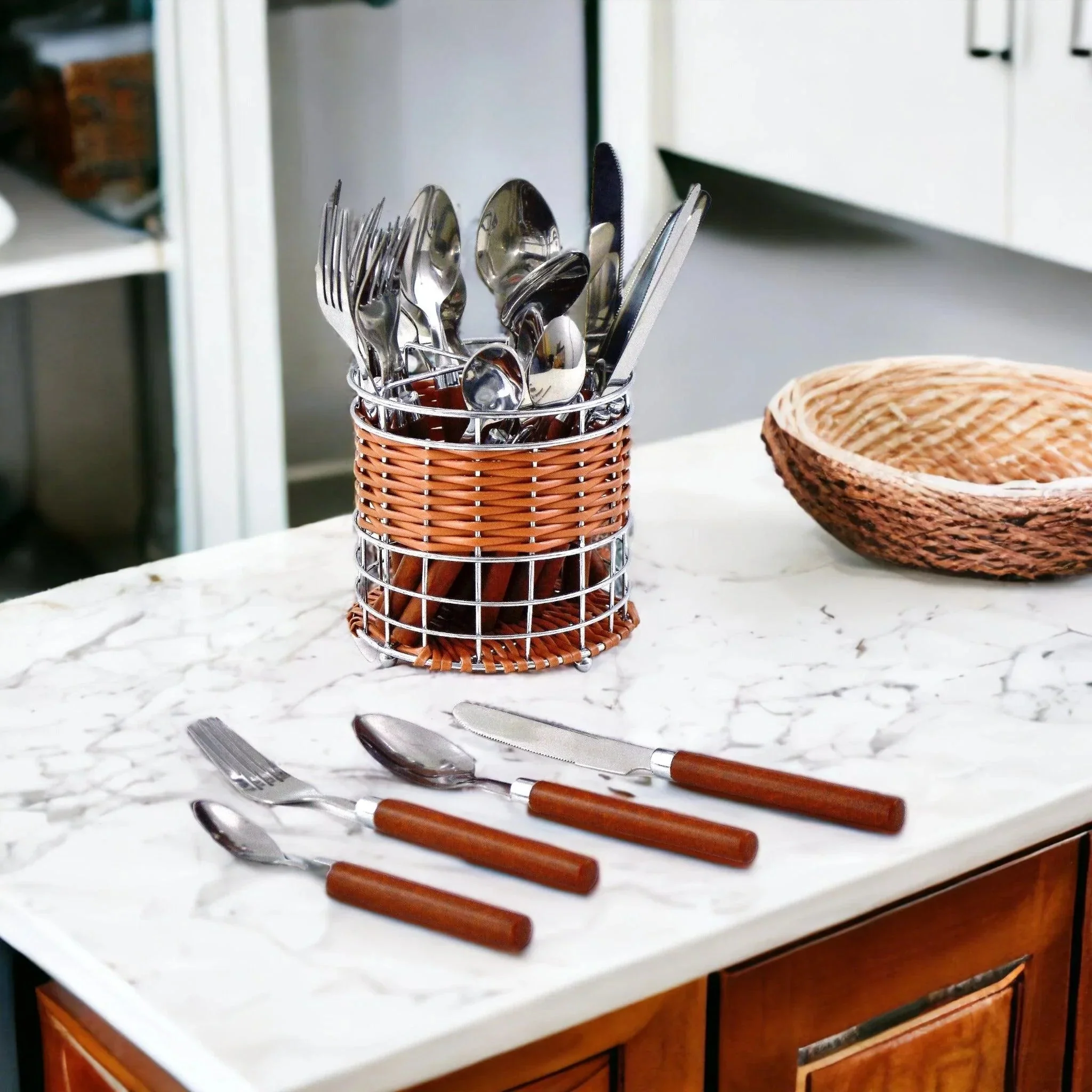 Artisan Flatware Set with Wood Handles Authentic