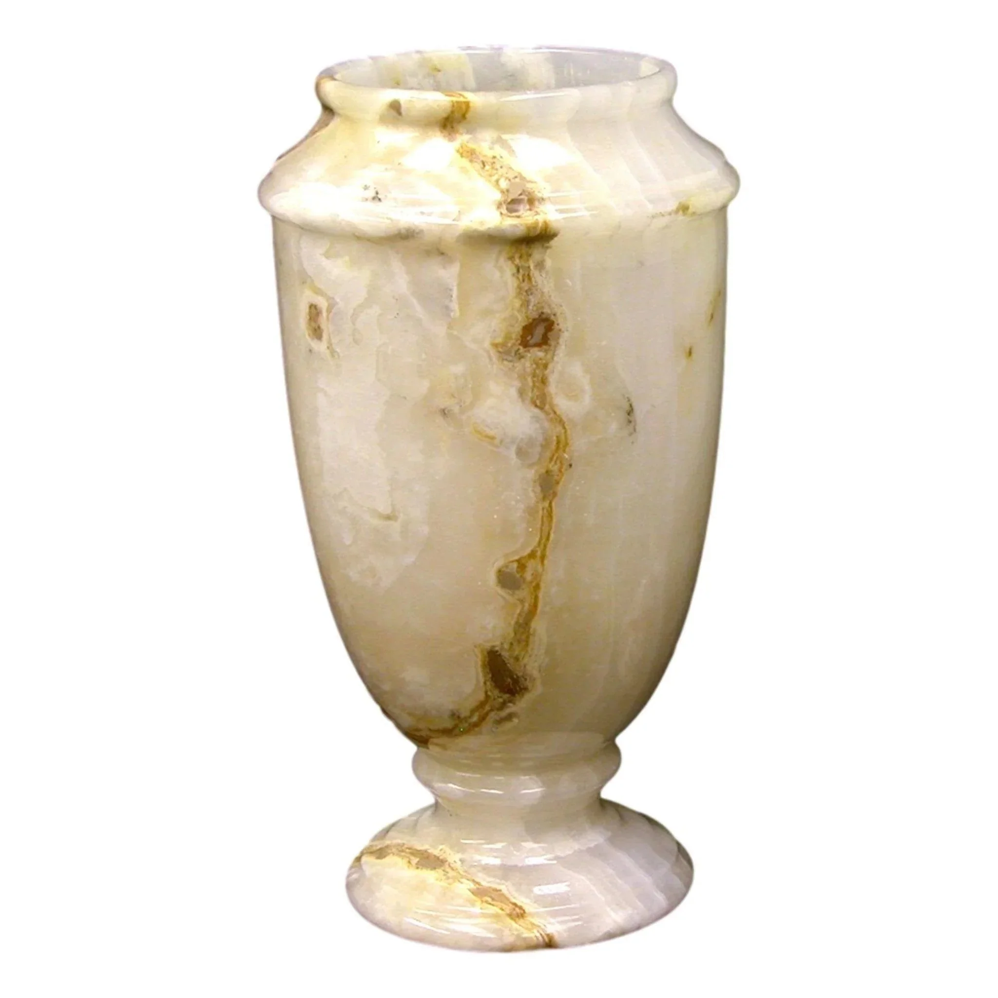 Breathable Marble Vase 13 inch White Onyx Decorative Vase Elite