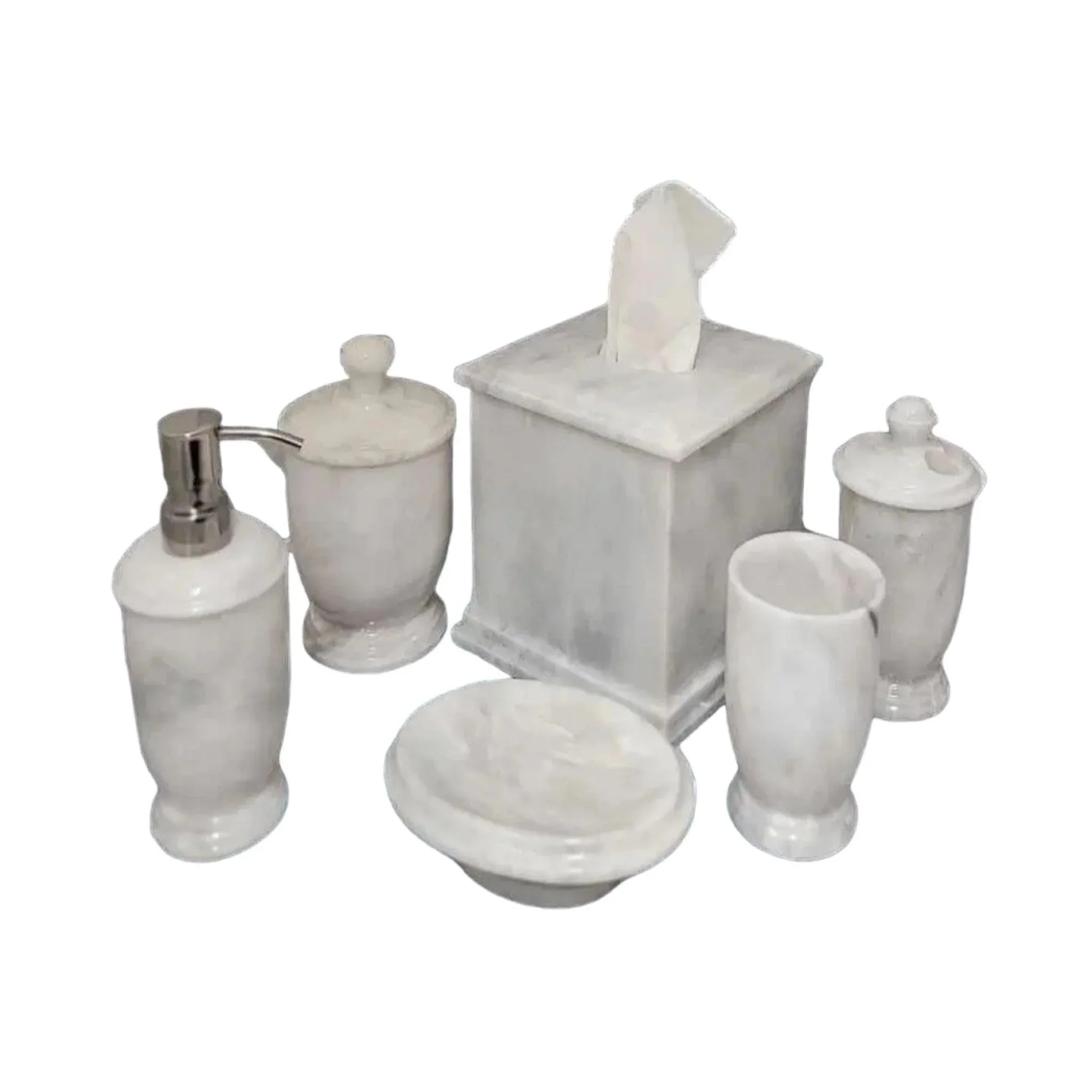 Functional Luxury White Marble Bathroom Set Optimized