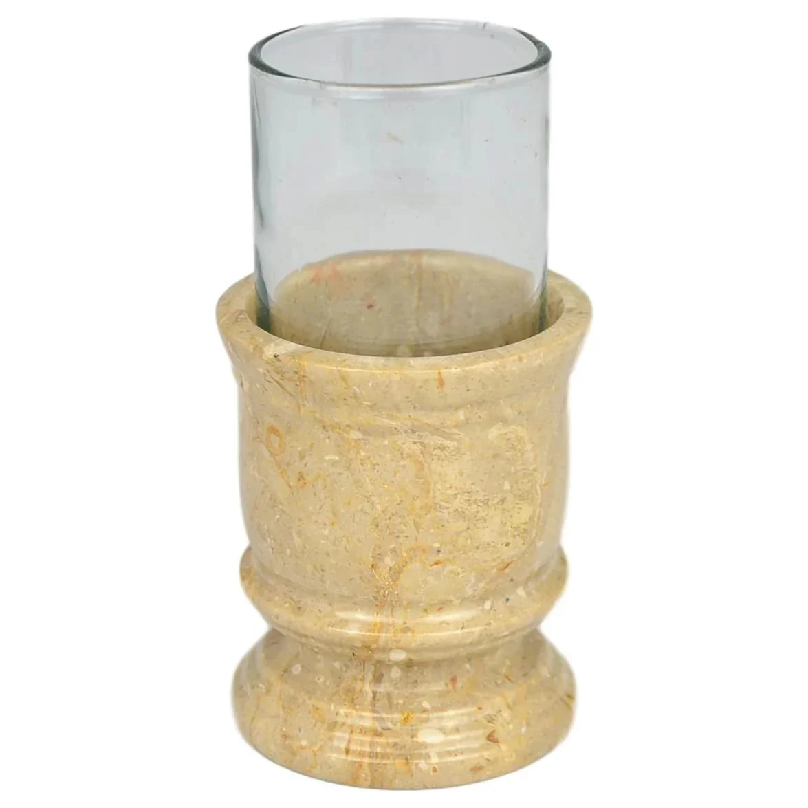 Sophisticated Sahara Beige Marble Bathroom Tumbler Minimalist