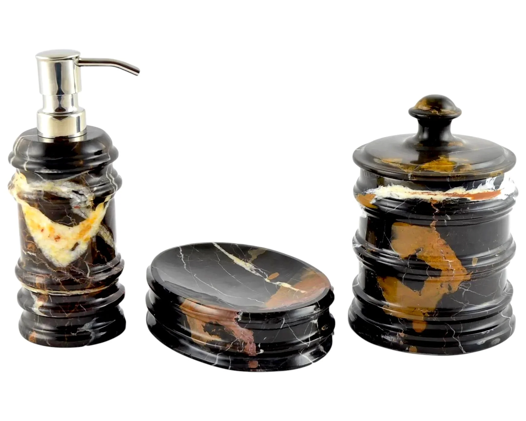 Trendy Michelangelo Marble 3-Piece Bathroom Accessory Set First-Class