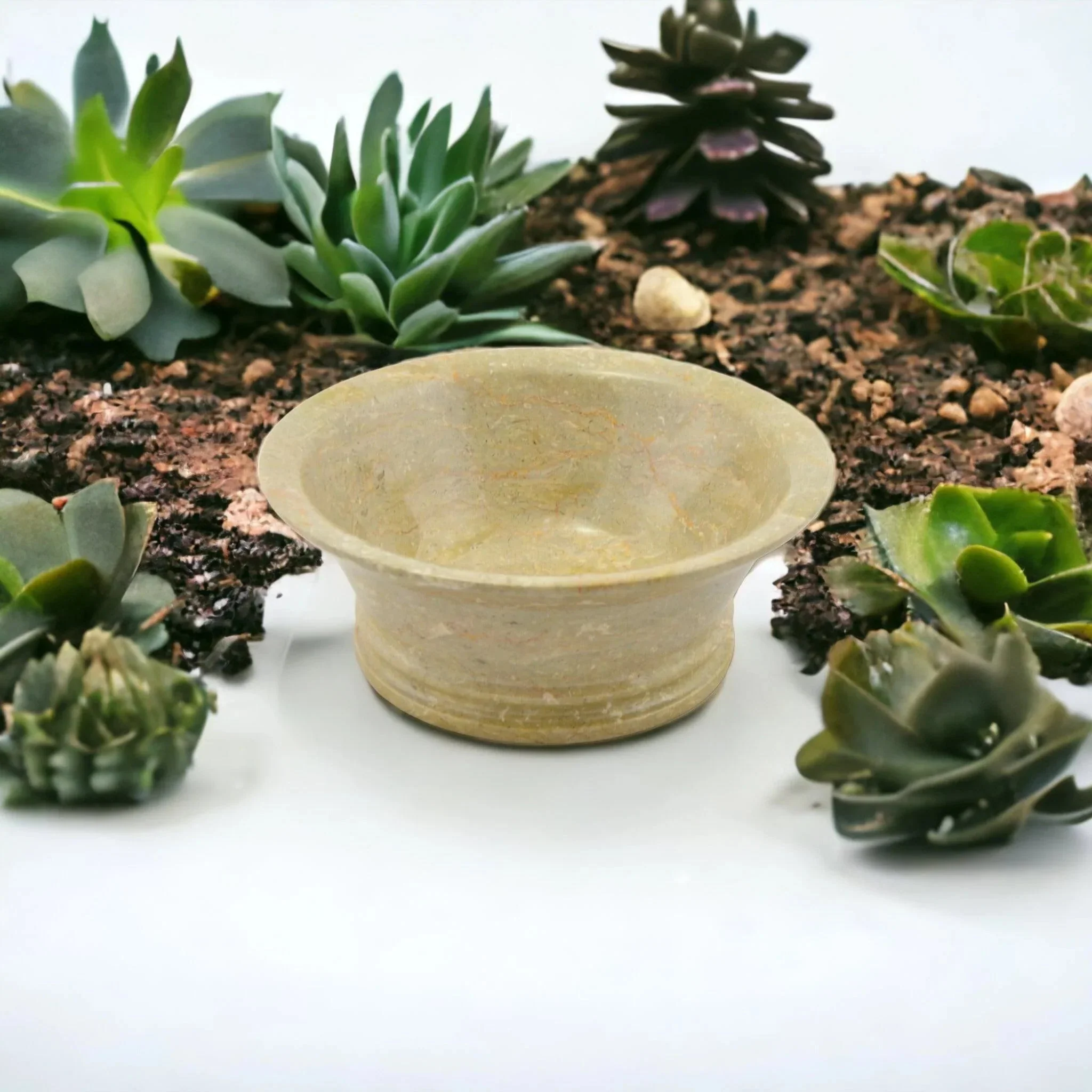 Artisan Modern Fruit Bowl – Sahara Beige Mable 8 inch Bowl Premium Material