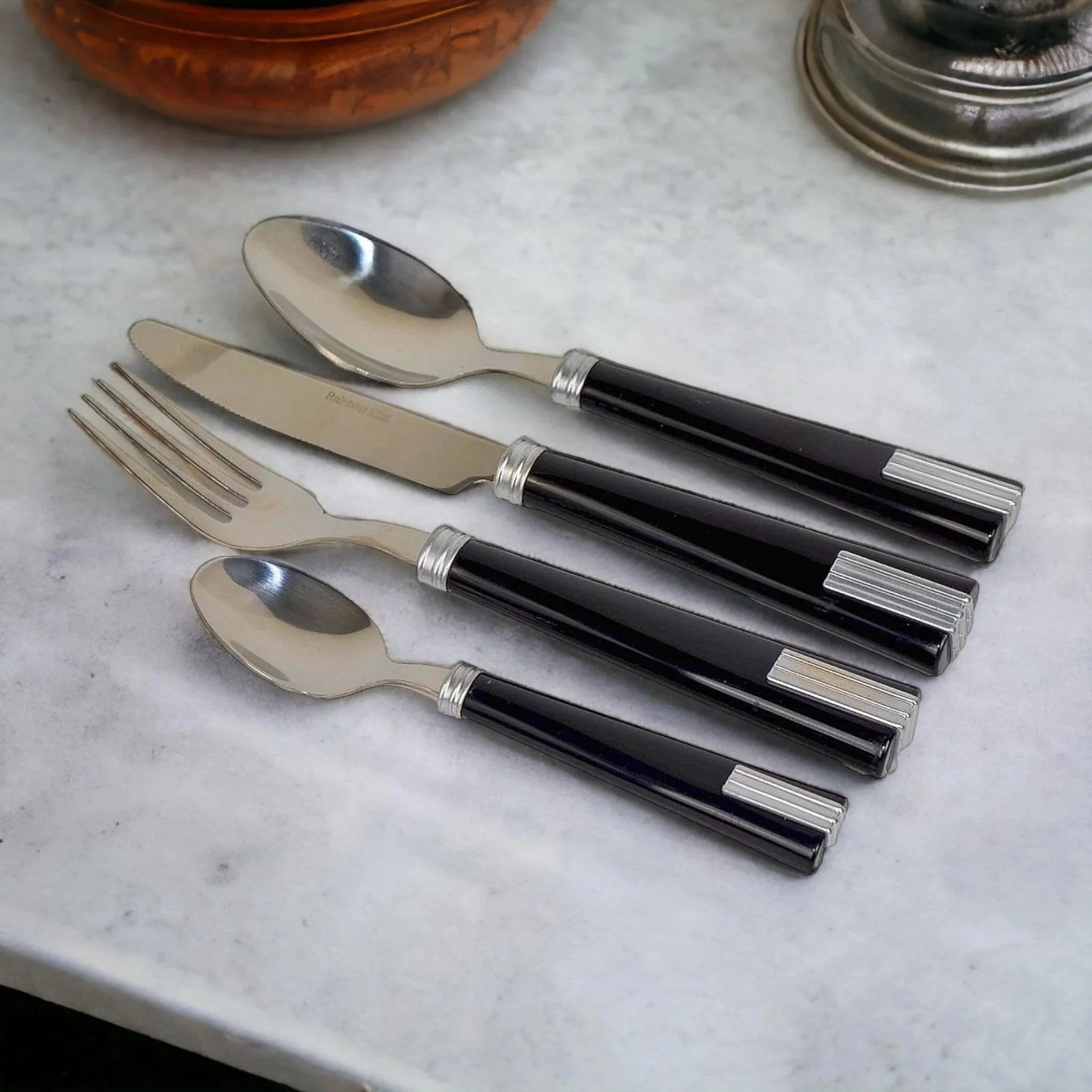 Elite Black Flatware Set Breathable