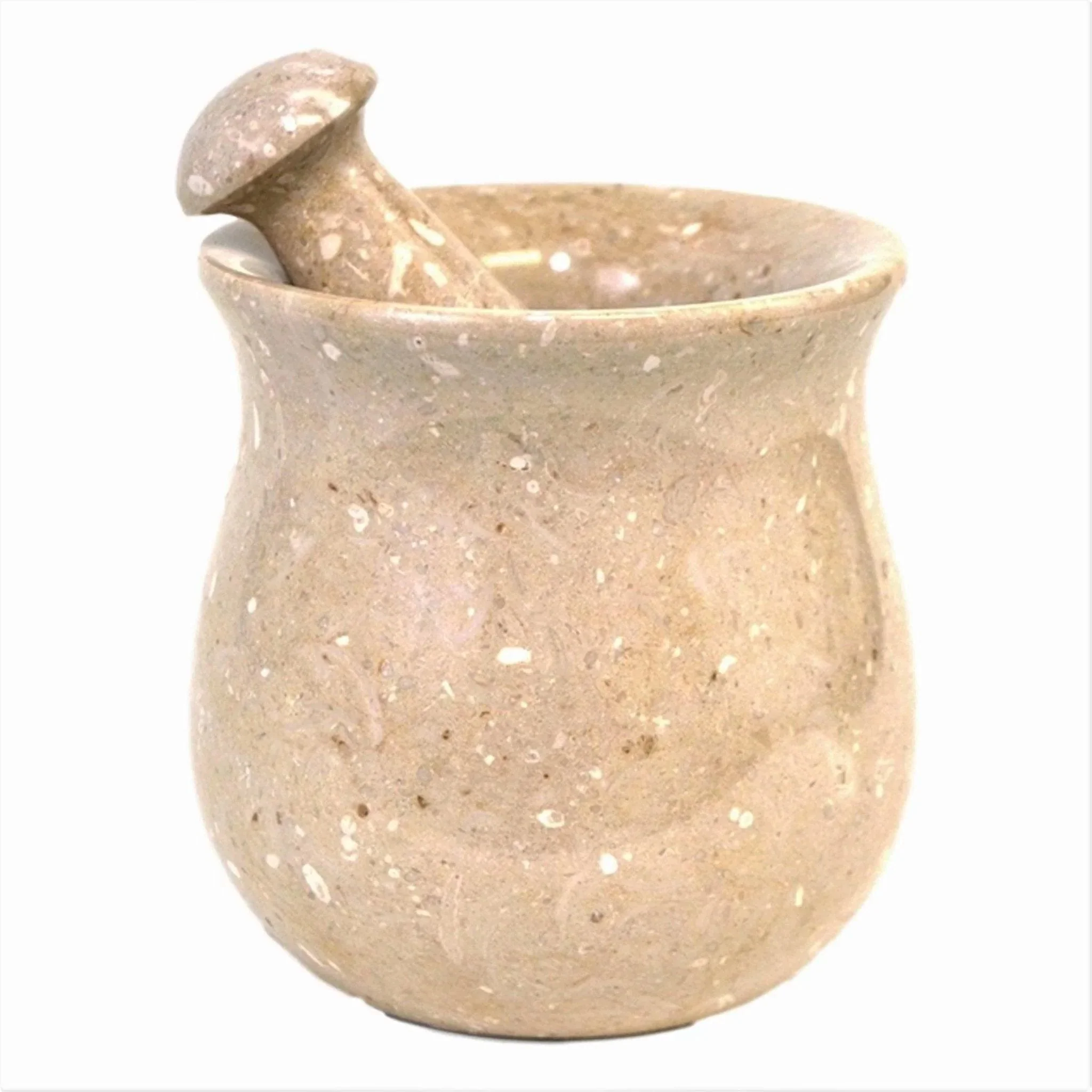 Durable Mortar amp Pestle of Sahara Beige Marble Secure