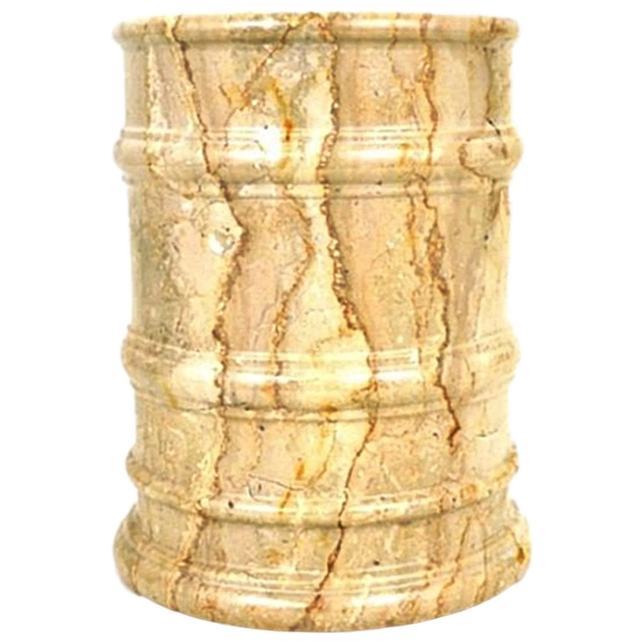 Natural Marble Wastebasket Crafted from Sahara Beige Marble Fast