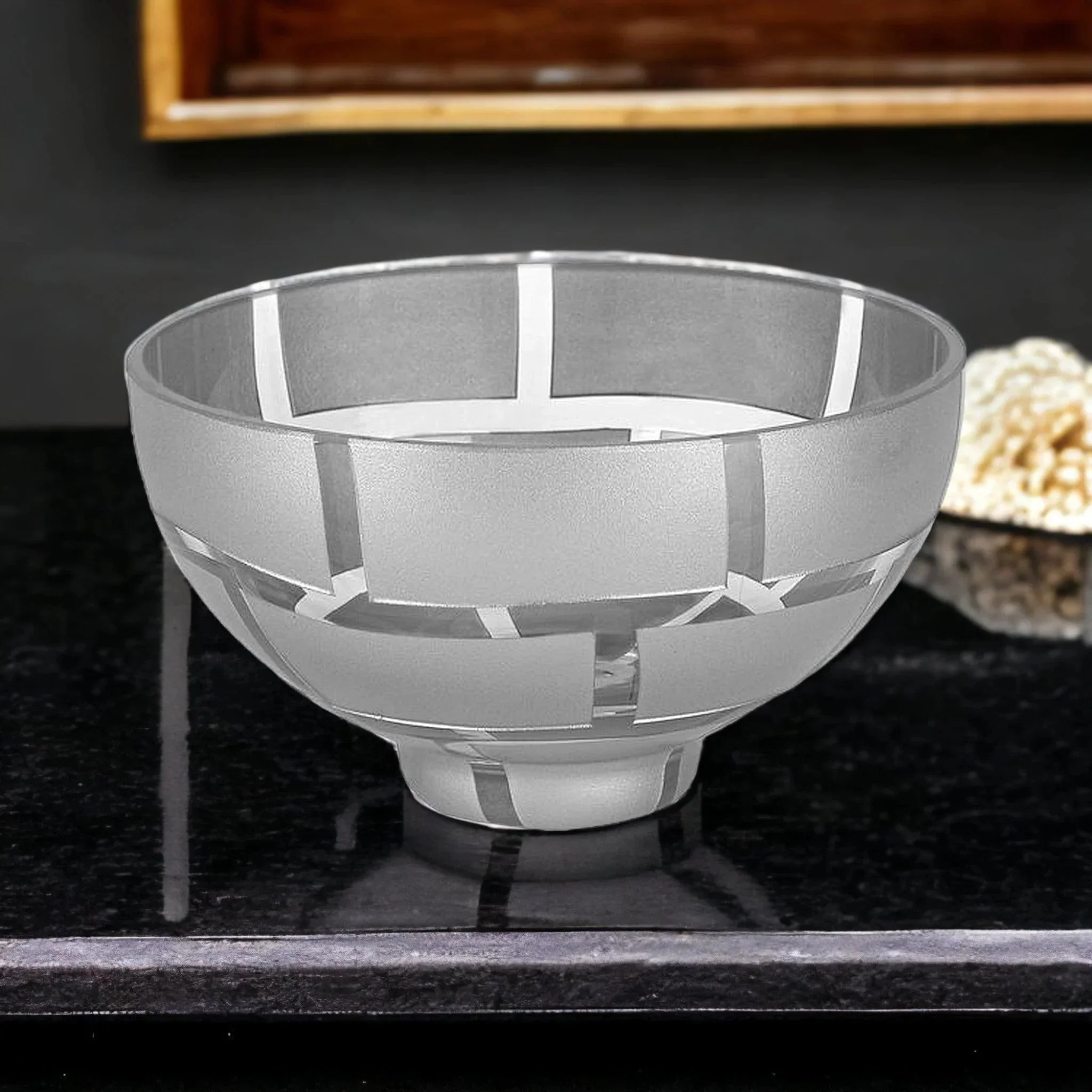Healthy Decorative Crystal Bowl with Silver Leaf Pattern Responsible