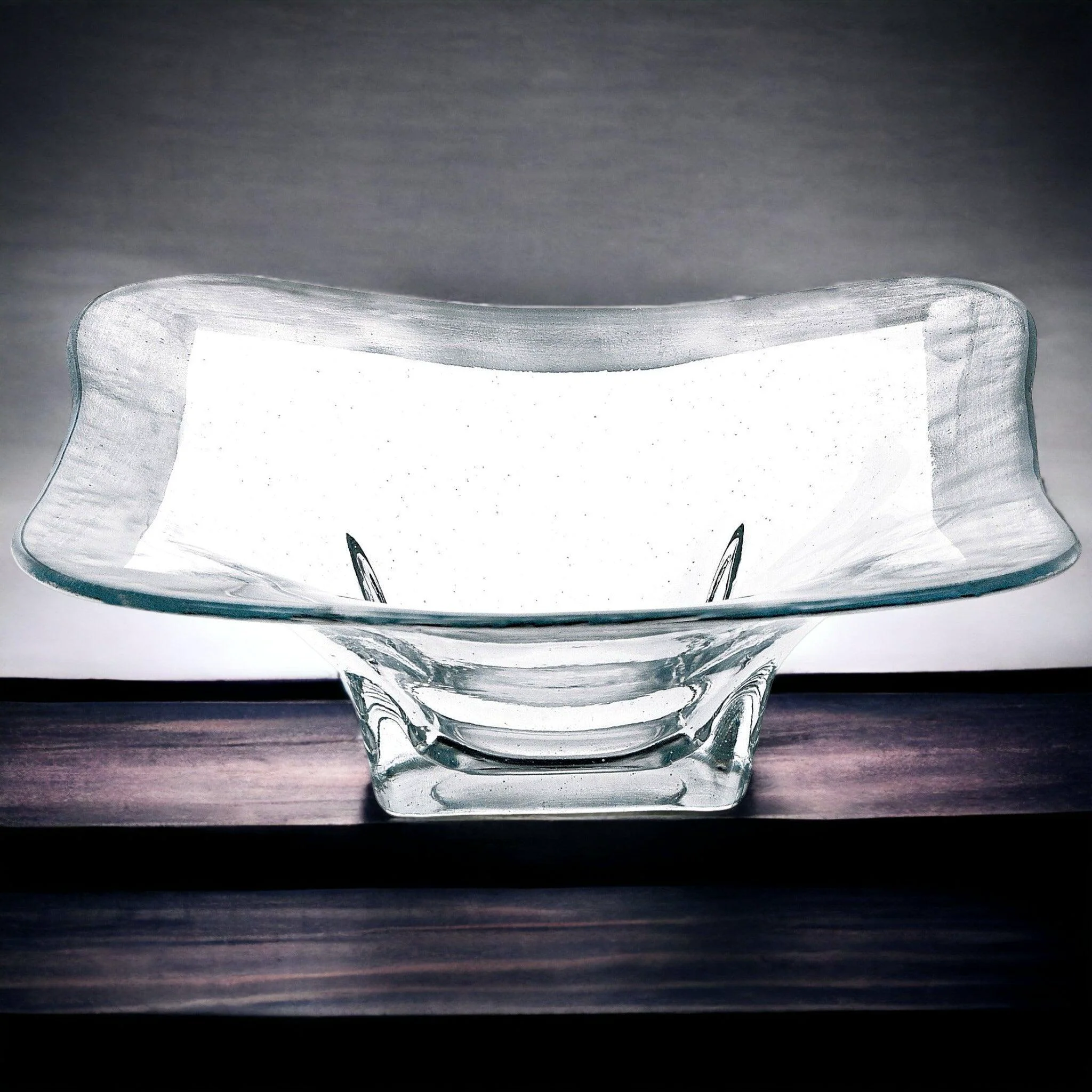 Carefully Designed Crystal Square Bowl with Silver Leaf Pattern Advanced