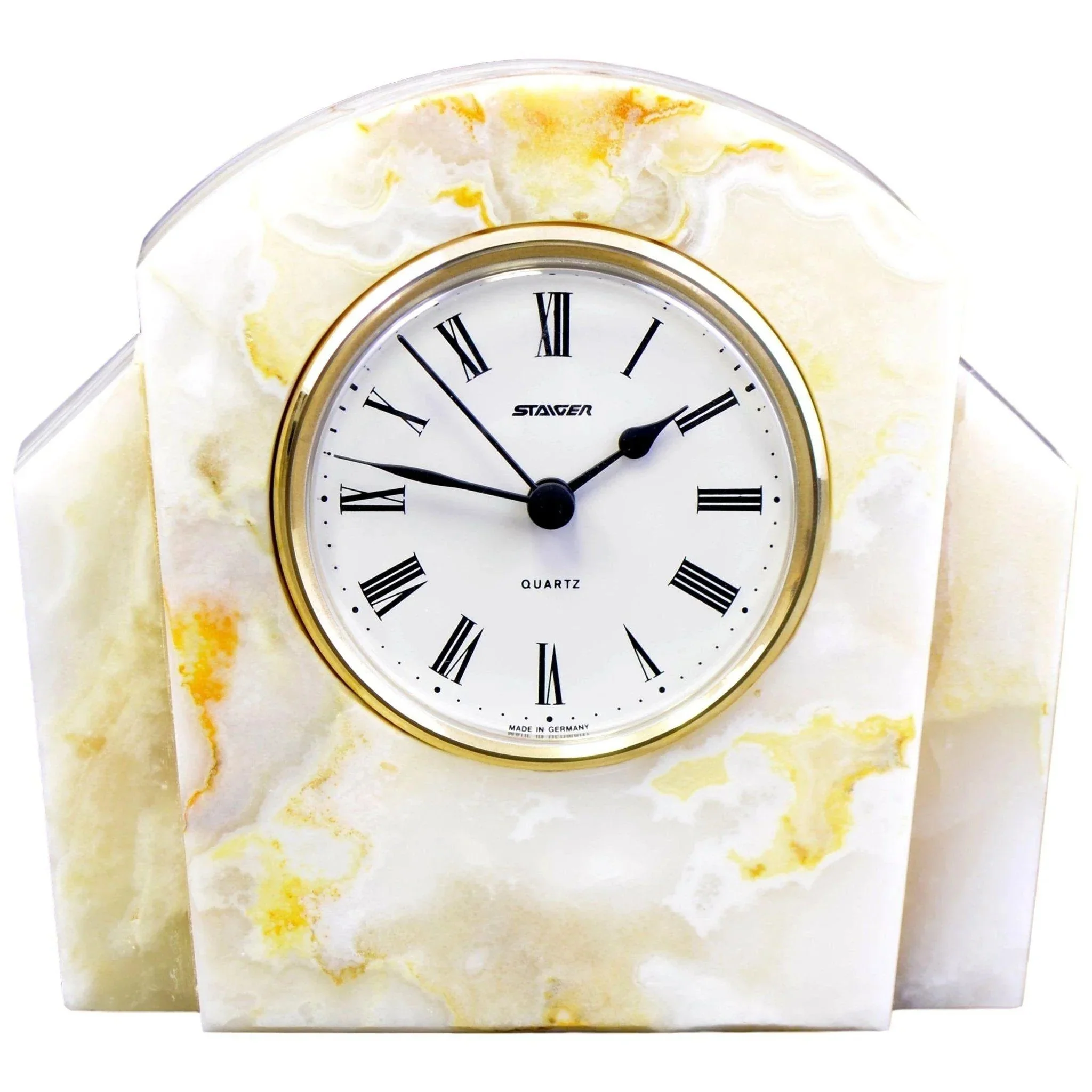 Trusted Desk amp Shelf Clock of White Onyx Optimized