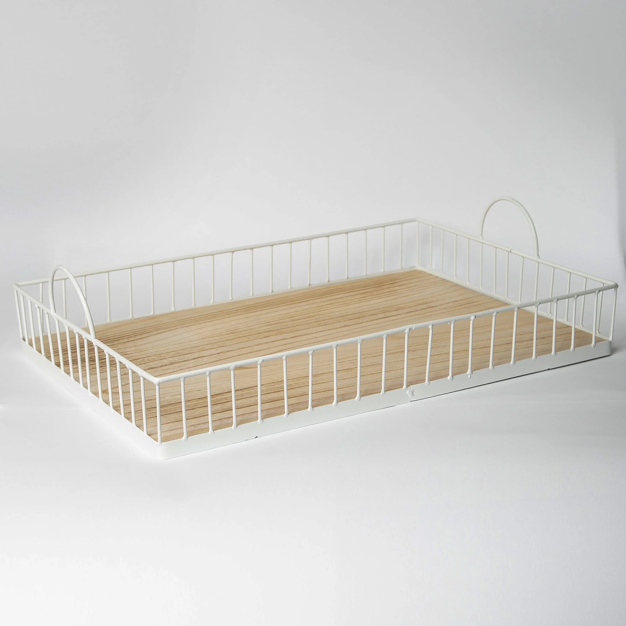 Fine 412 – Rectangular Metal amp Wood Tray Expertly Made