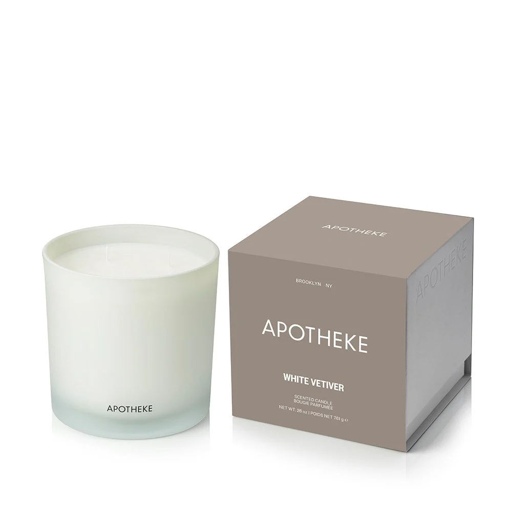 Sophisticated White Vetiver 3-Wick Candle Luxury