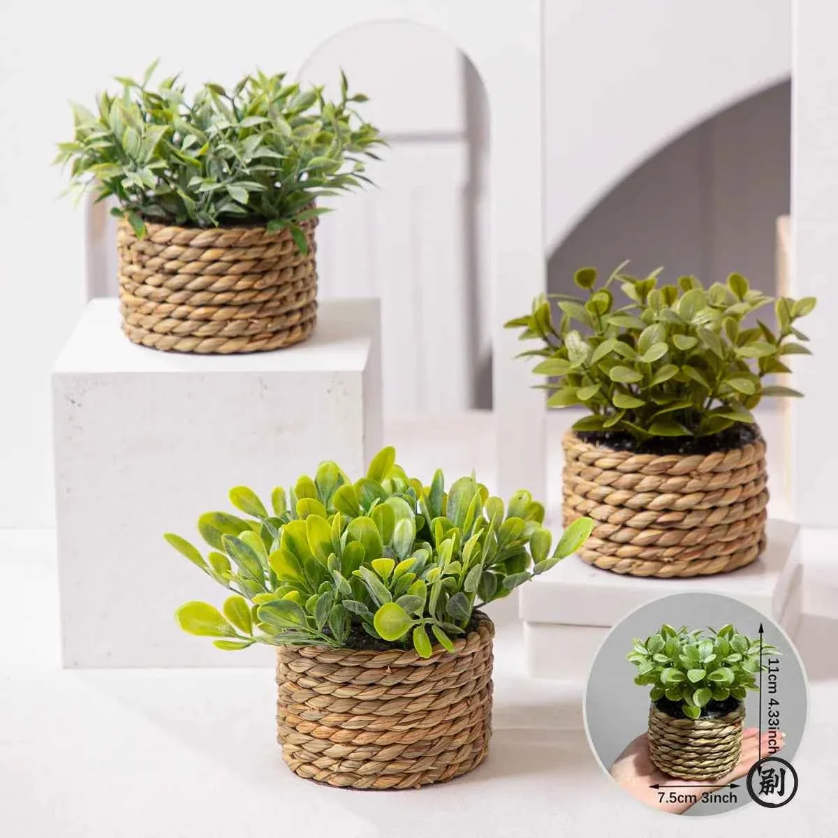 Advanced Mini Artificial Eucalyptus Grass Potted Plant Home Decor Dependable