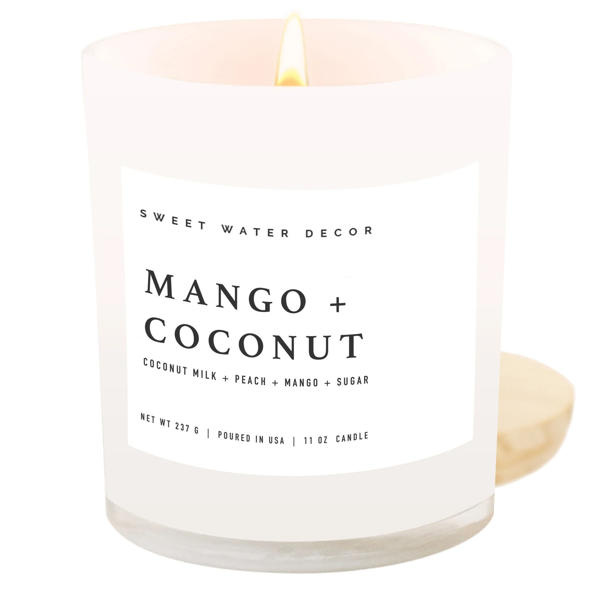 Functional Mango and Coconut Soy Candle – White Jar – 11 oz User-Friendly