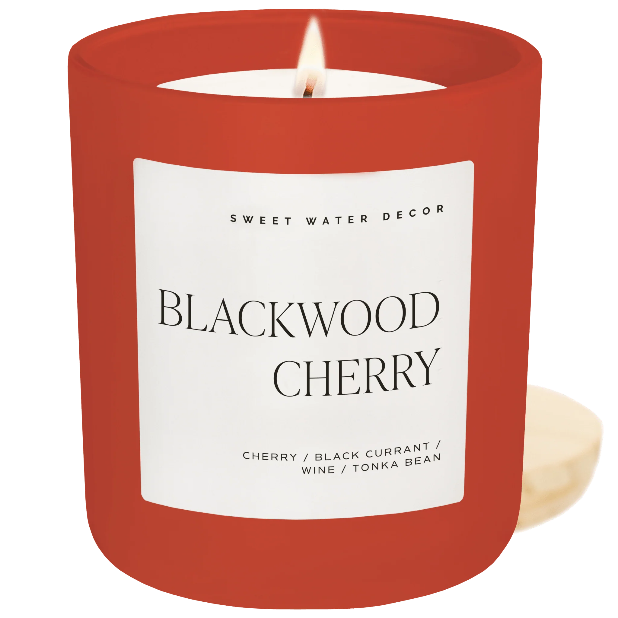 Optimized Blackwood Cherry Soy Candle – Red Matte Jar – 15 oz Lightweight