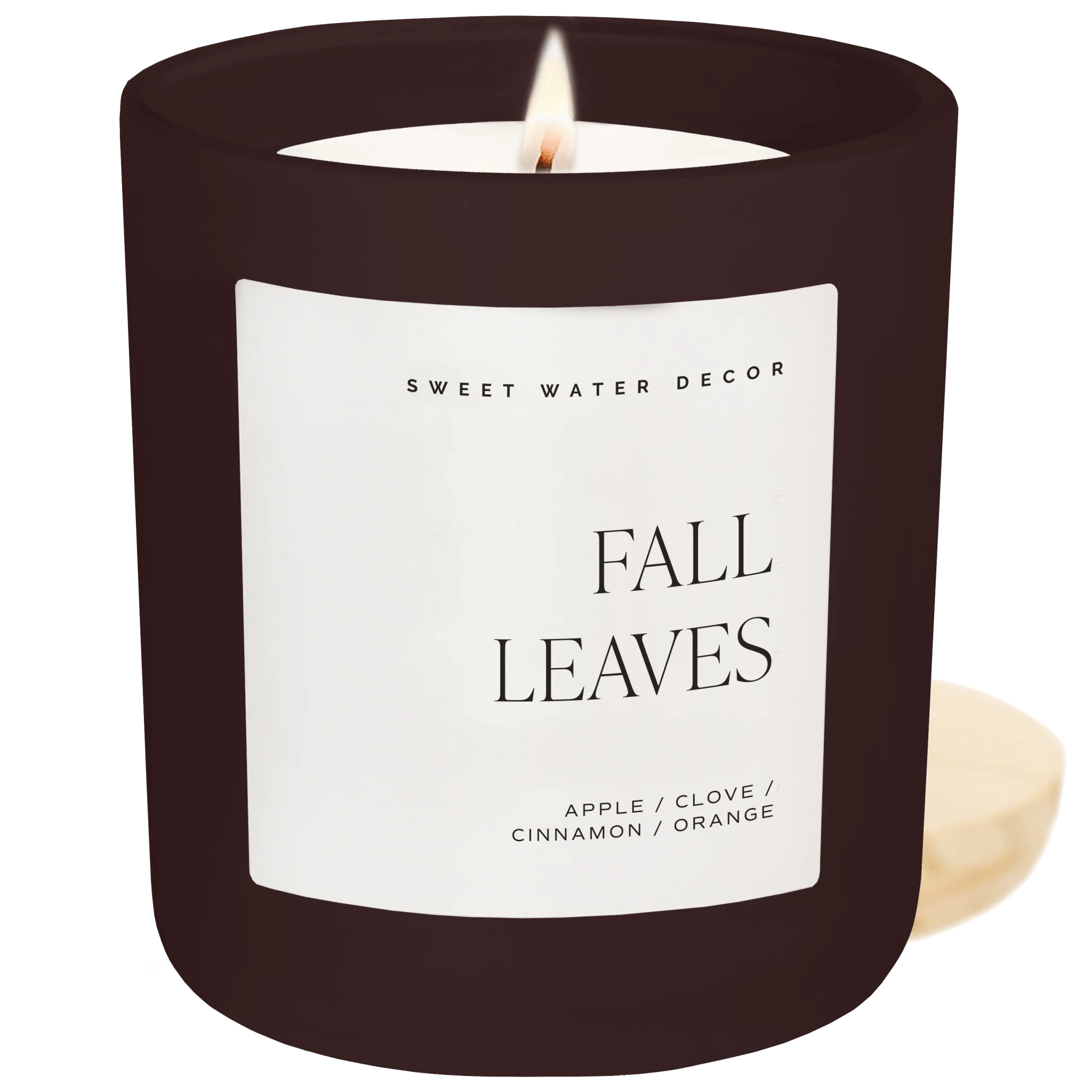 Unique Fall Leaves Soy Candle – Brown Matte Jar – 15 oz Responsible