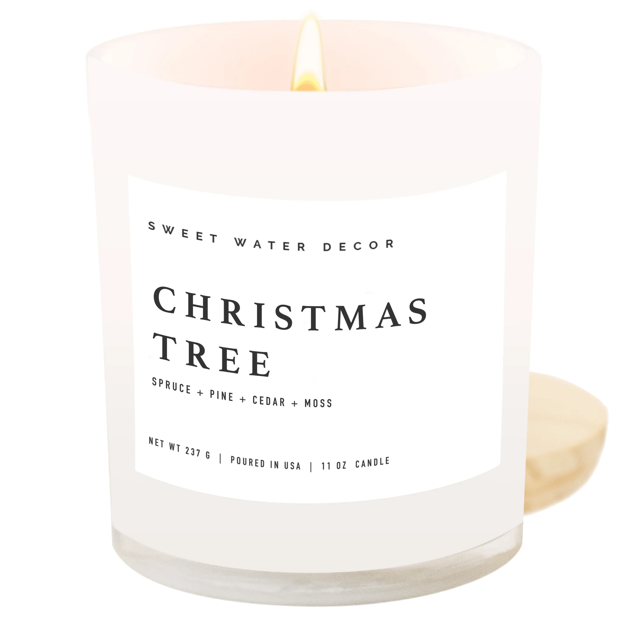 Outstanding Christmas Tree Soy Candle – White Jar – 11 oz Sustainable