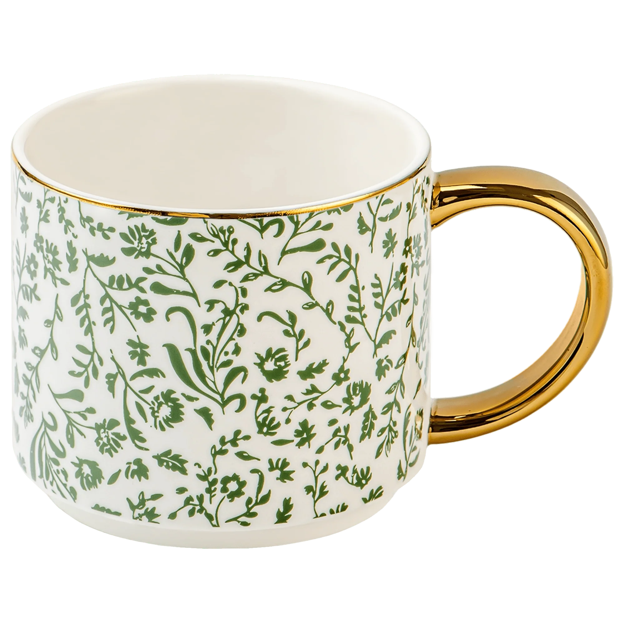 First-Class Green Ditsy Floral 14 oz Coffee Mug Easy-to-Use