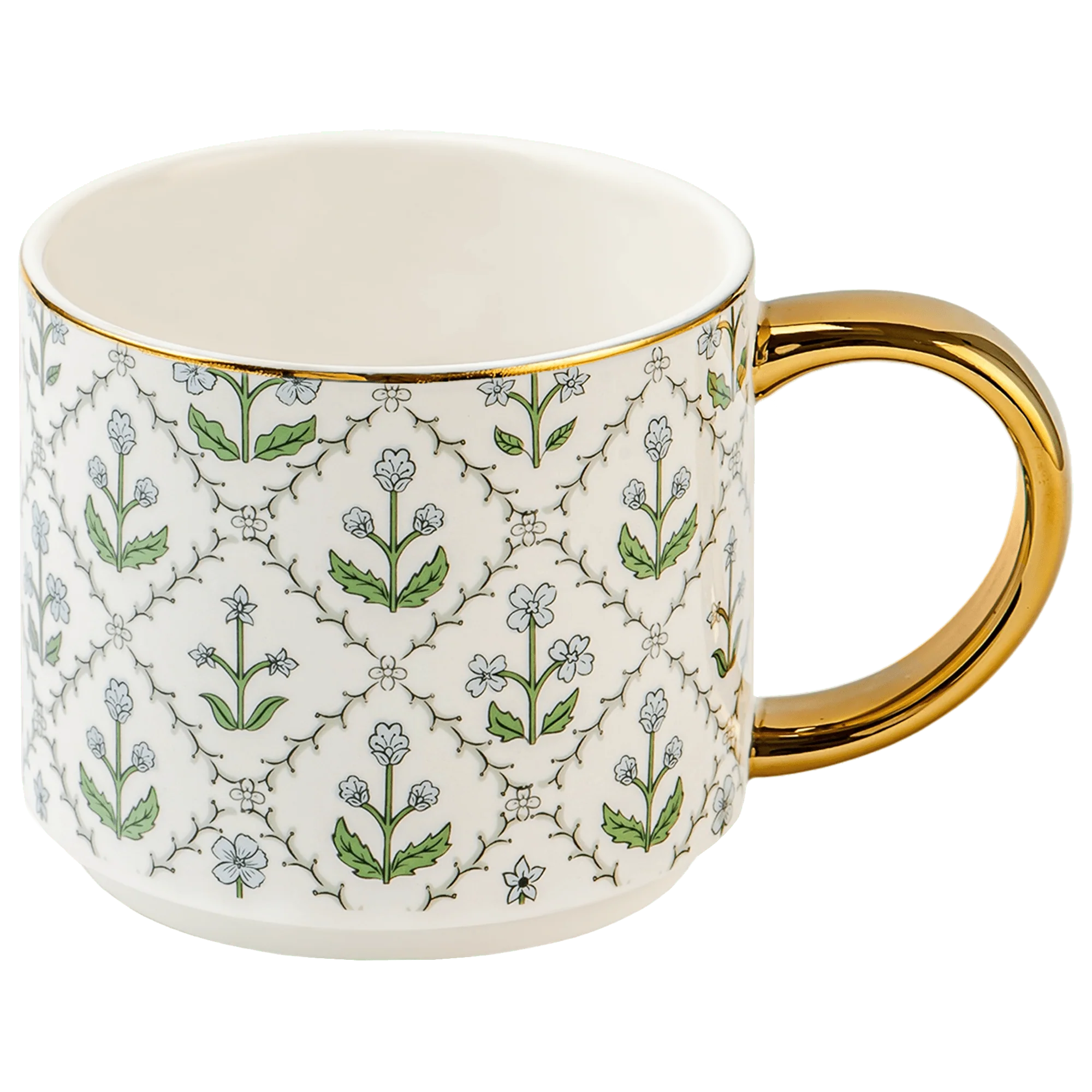 Consistent Floral Quilt 14 oz Coffee Mug Clean