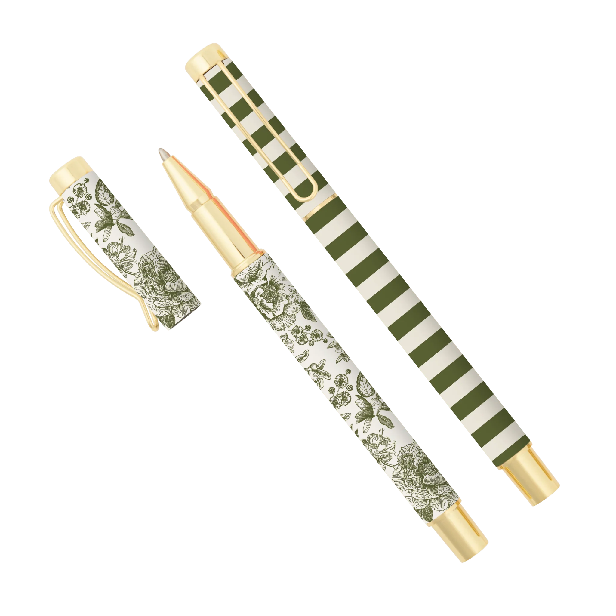 Refined Green Floral Pen Set