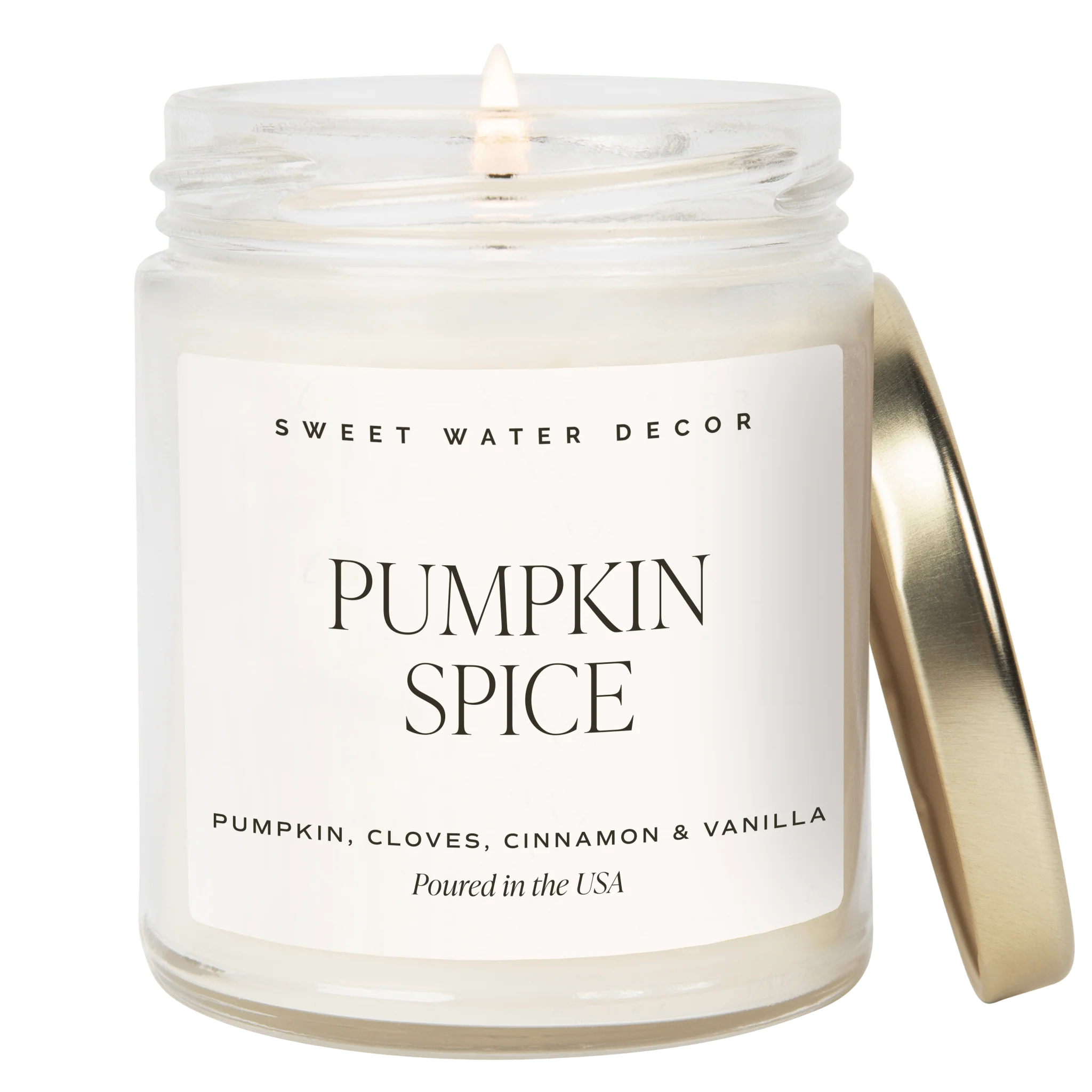 Versatile Pumpkin Spice Soy Candle 9oz. Clear Jar Traditional