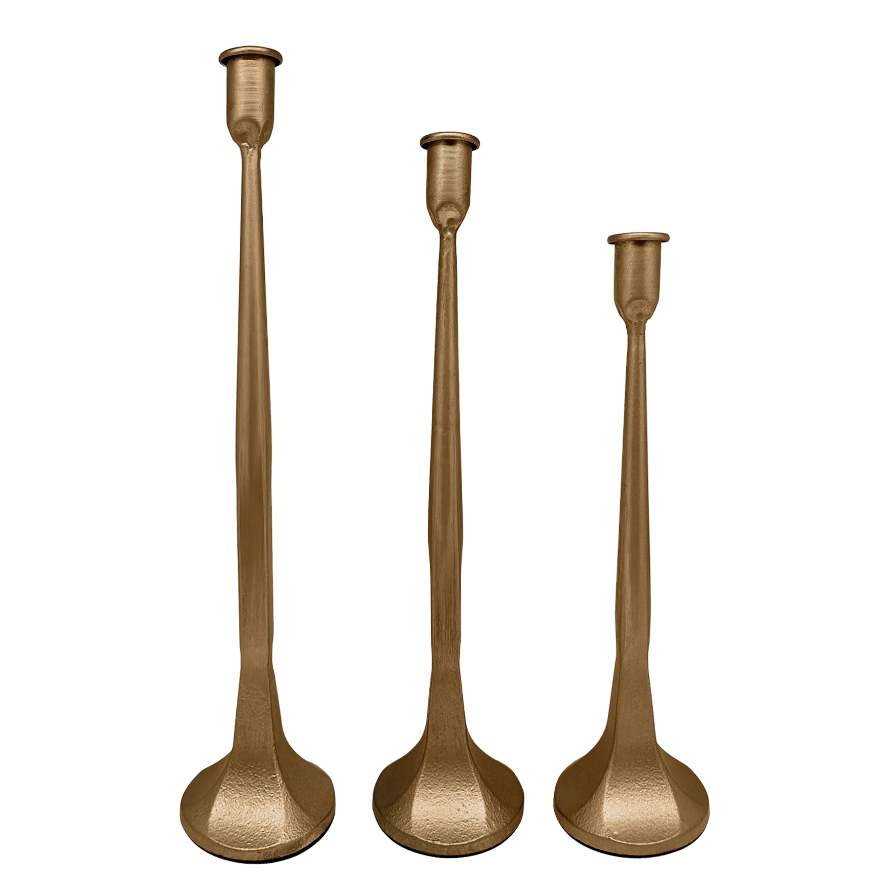 High-Grade Gold Cast Iron Taper Candle Holders Premium Material
