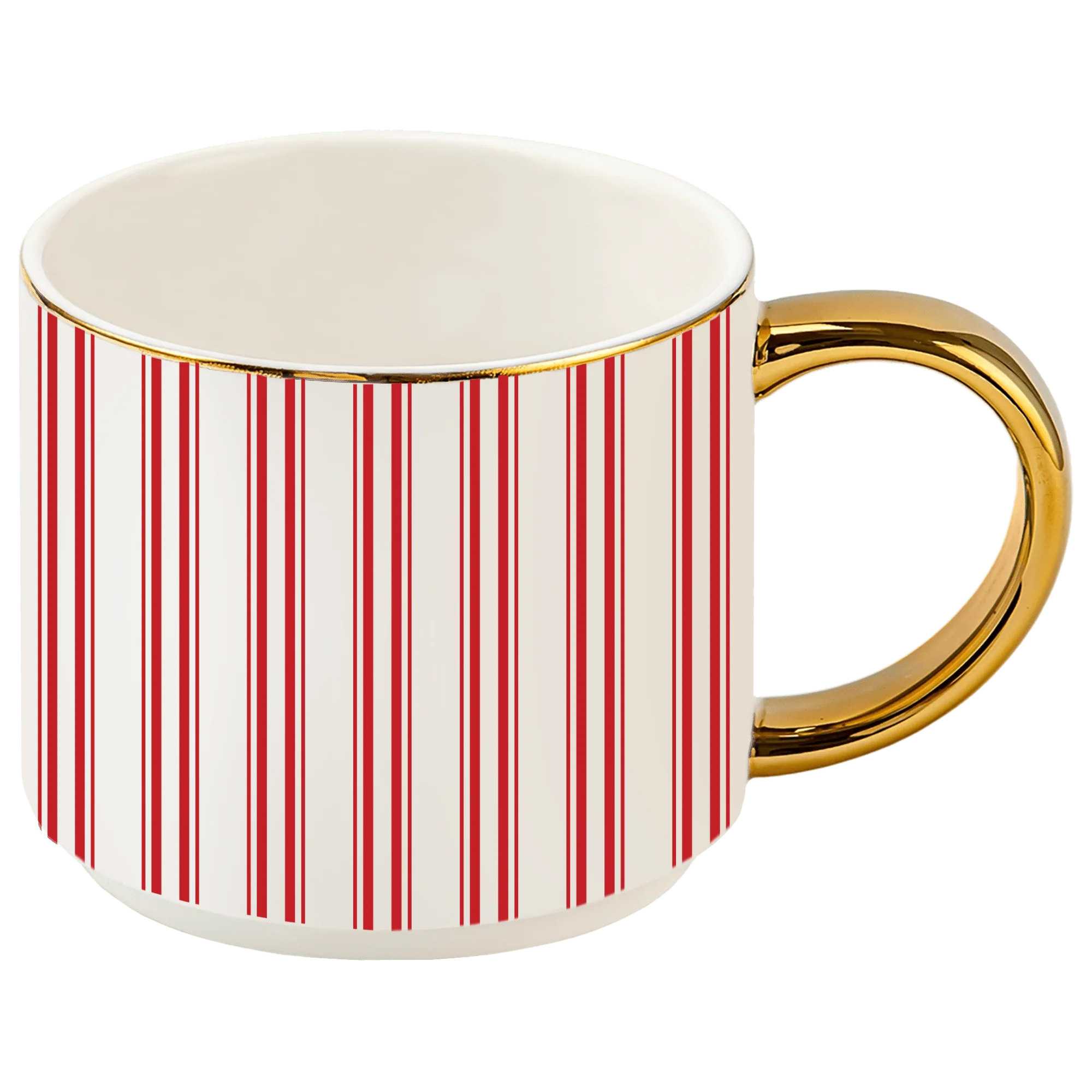 Exceptional Red Stripe 14 oz Gold Handle Coffee Mug Environmentally Friendly