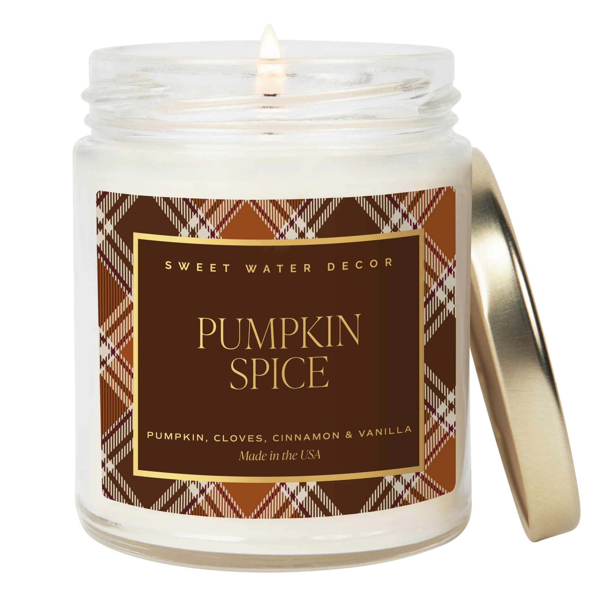 Advanced Pumpkin Spice Soy Candle – Patterned 9 oz – Clear Jar Powerful