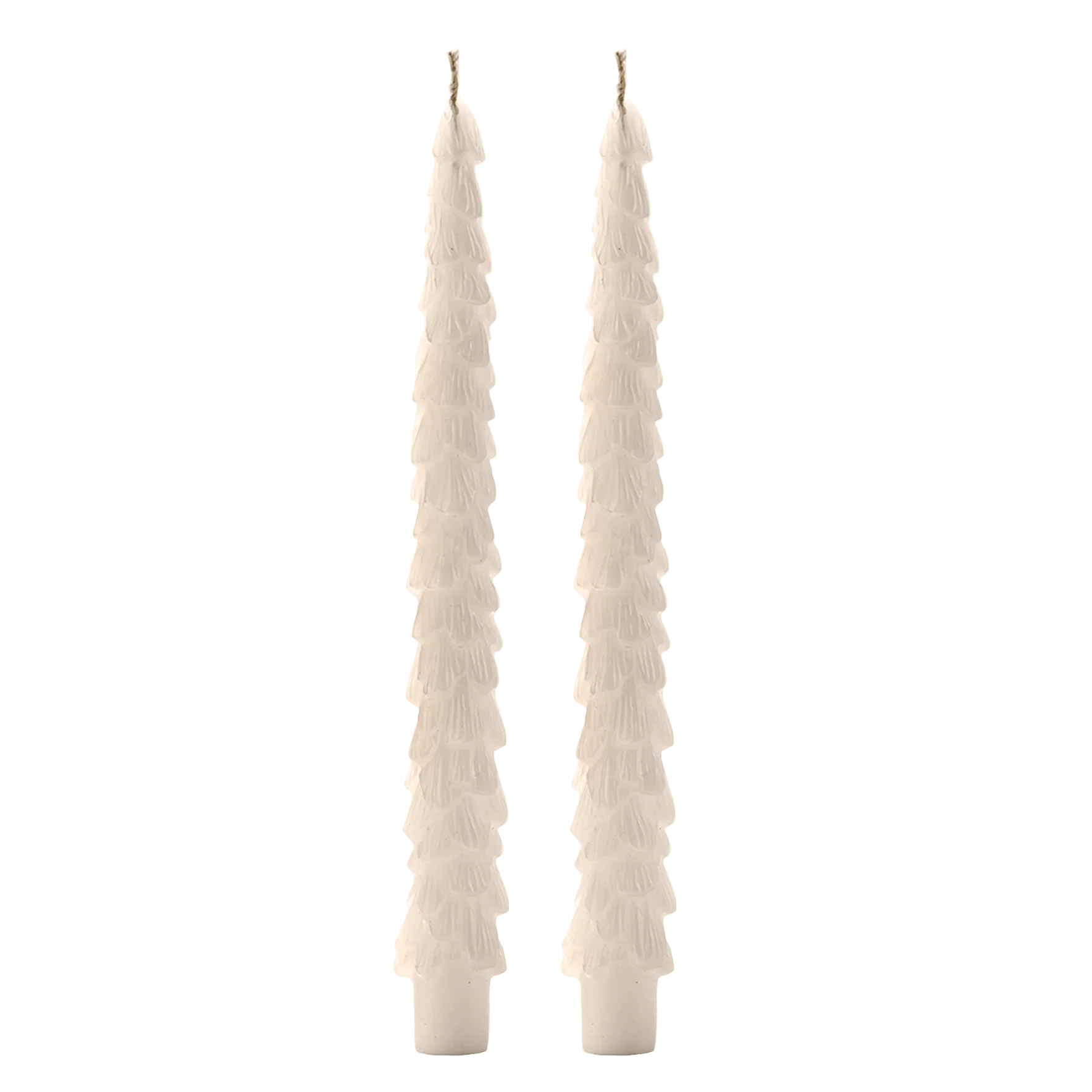 Unique Cream Tree Taper Candles – Set of 2 Fine Crafted