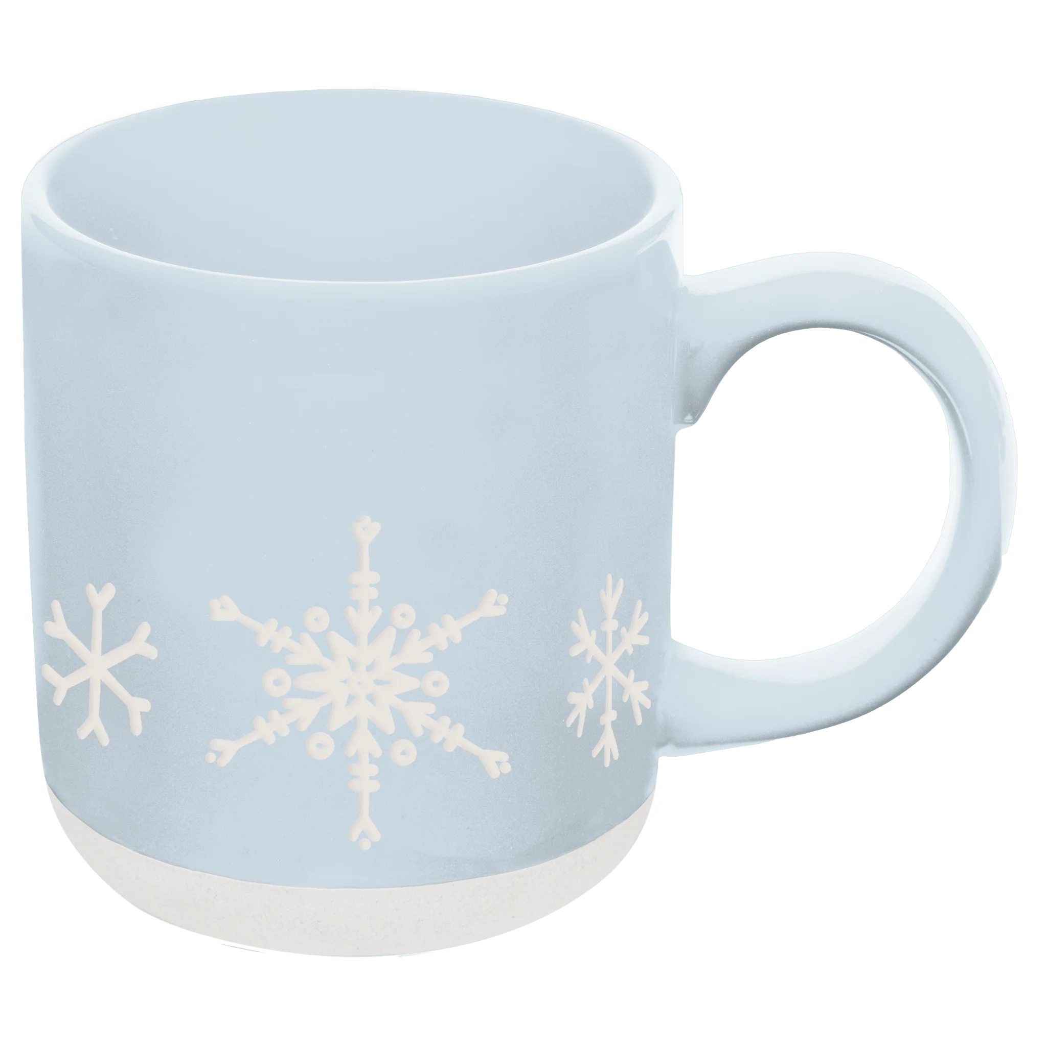 Fast Snowflakes 14 oz Blue Stoneware Coffee Mug Organic