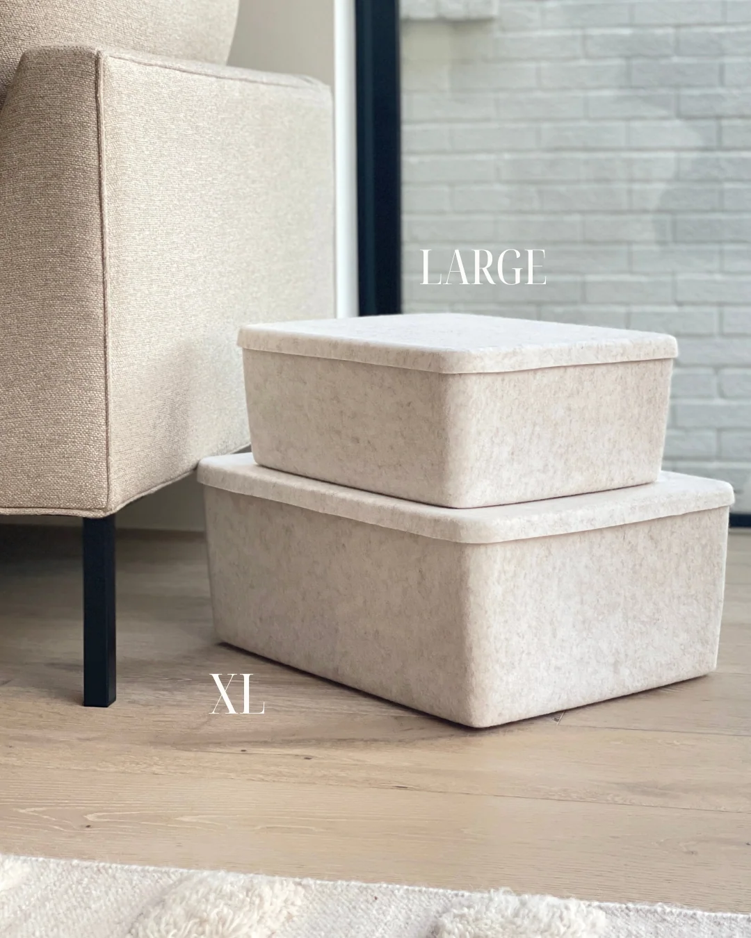 Contemporary The Sculpted Bin – XL with Lid Set of 3 Efficient
