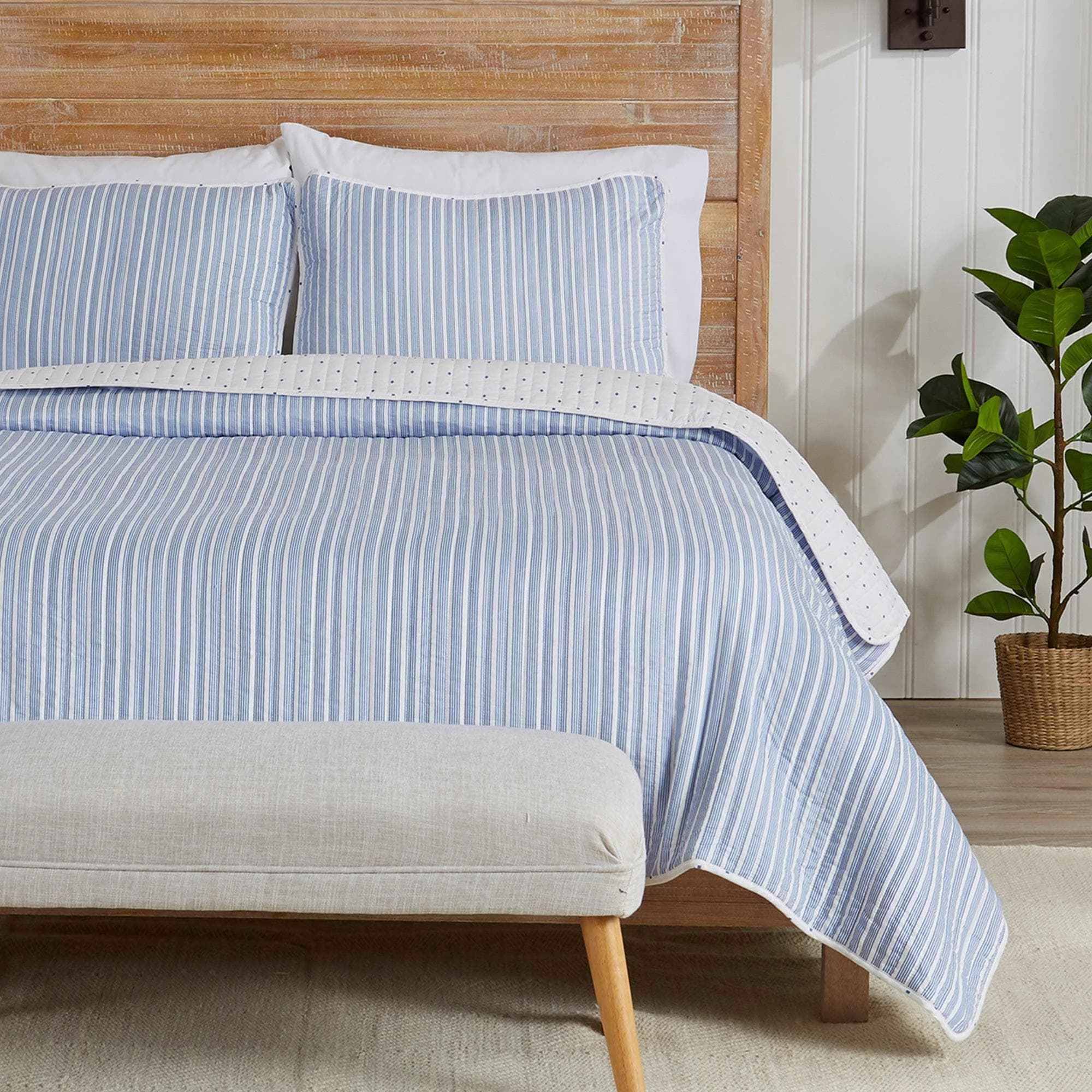 Authentic 3-Piece Stripe Quilt – Marcie Collection Practical