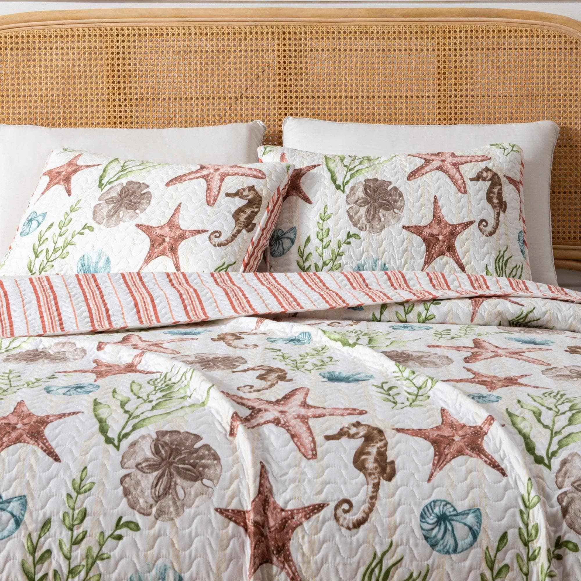 Elegant Castaway Coastal Quilt Set Powerful