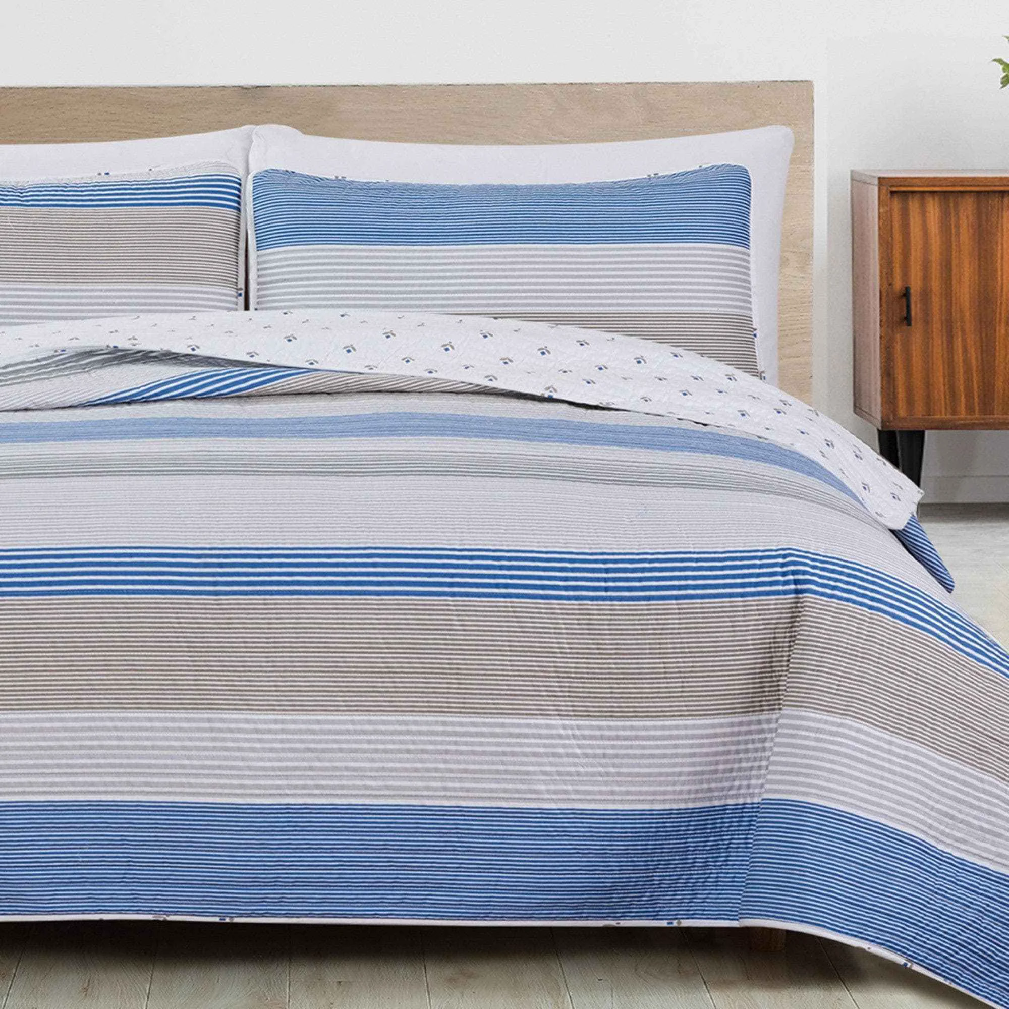 Efficient 3 Piece Striped Quilt Set – Bryce Collection High-Grade