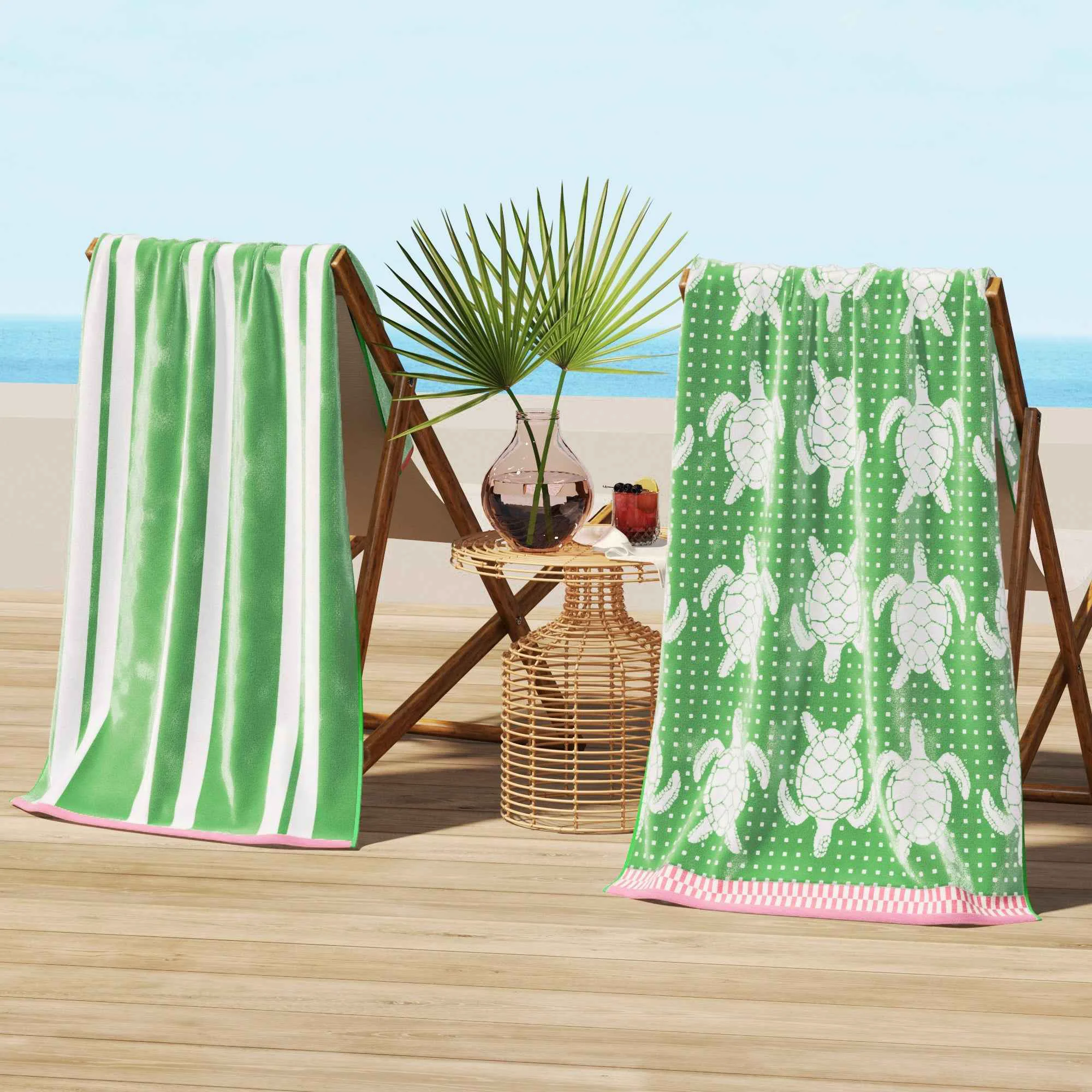 Functional Cotton Velour Beach Towel – Maui Collection Innovative