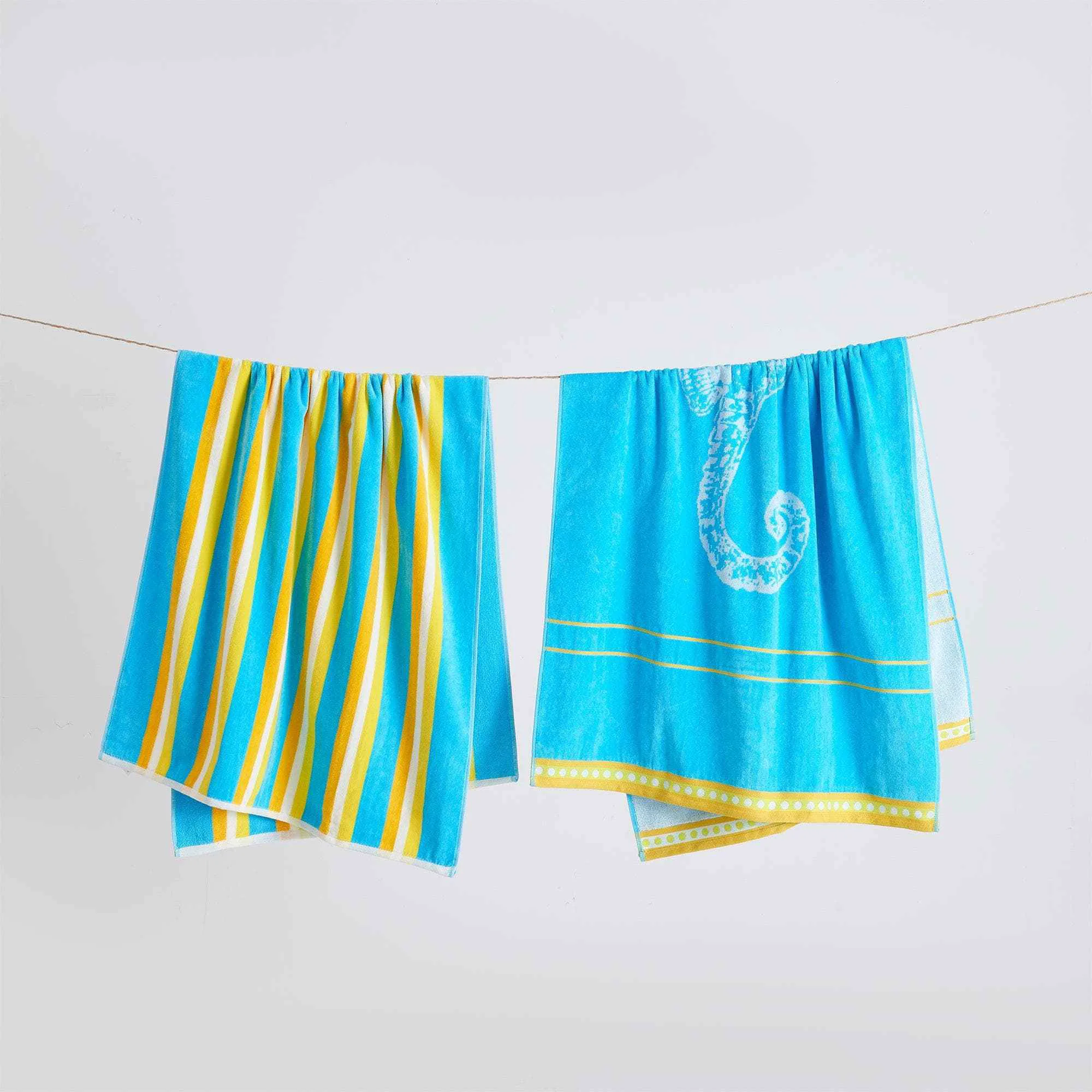 Fine 2 Pack Cotton Jacquard Beach Towels – Playa Collection Solid