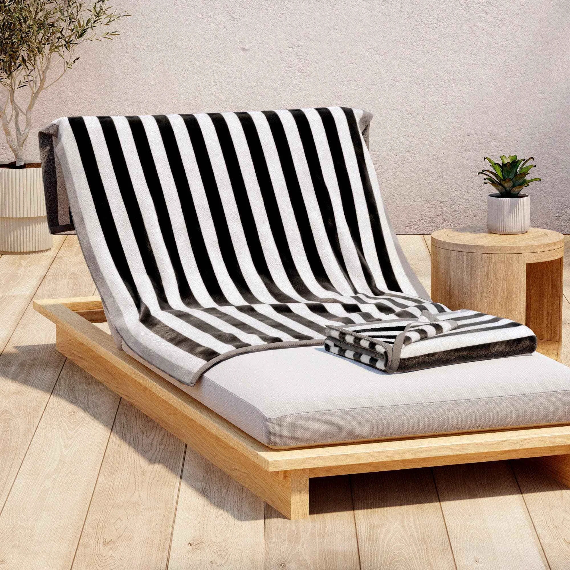 Luxury Oversized Striped Border Cabana Beach Towel – Santa Cruz Healthy