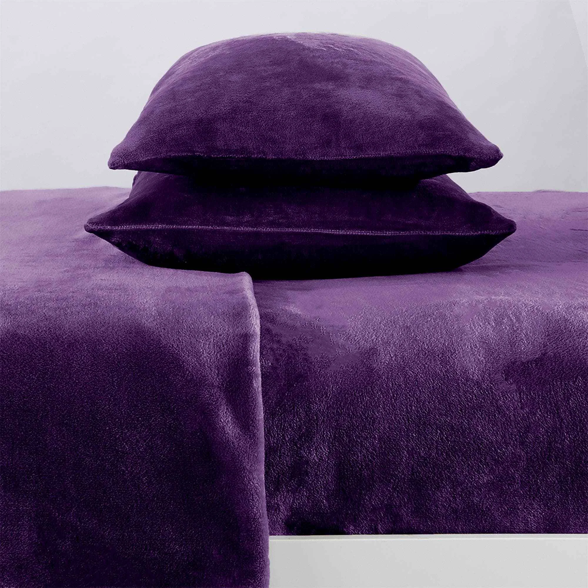 Expertly Made 4-Piece Solid Jewel-Toned Plush Sheet – Velvet Luxe Collection Smart
