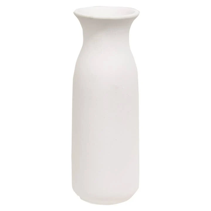 Reusable White Ceramic Tall Vase 9.25-Inch Decorative Tabletop Floral Display Smooth