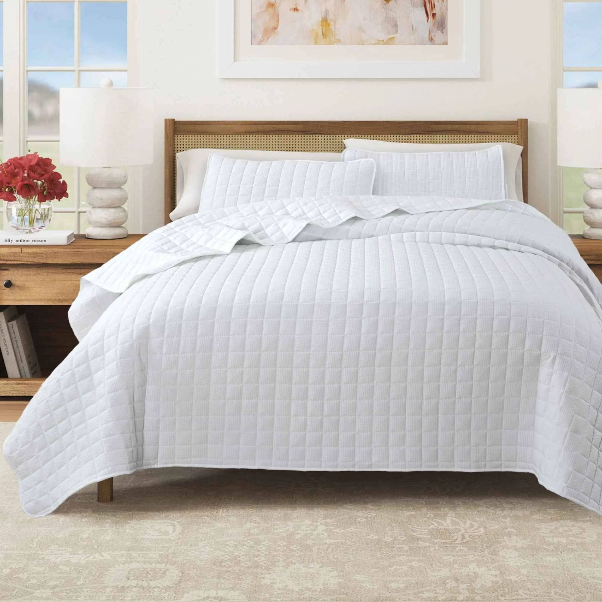 Official Box-Stitched Seersucker Quilt Set – Seersucker Collection Minimalist