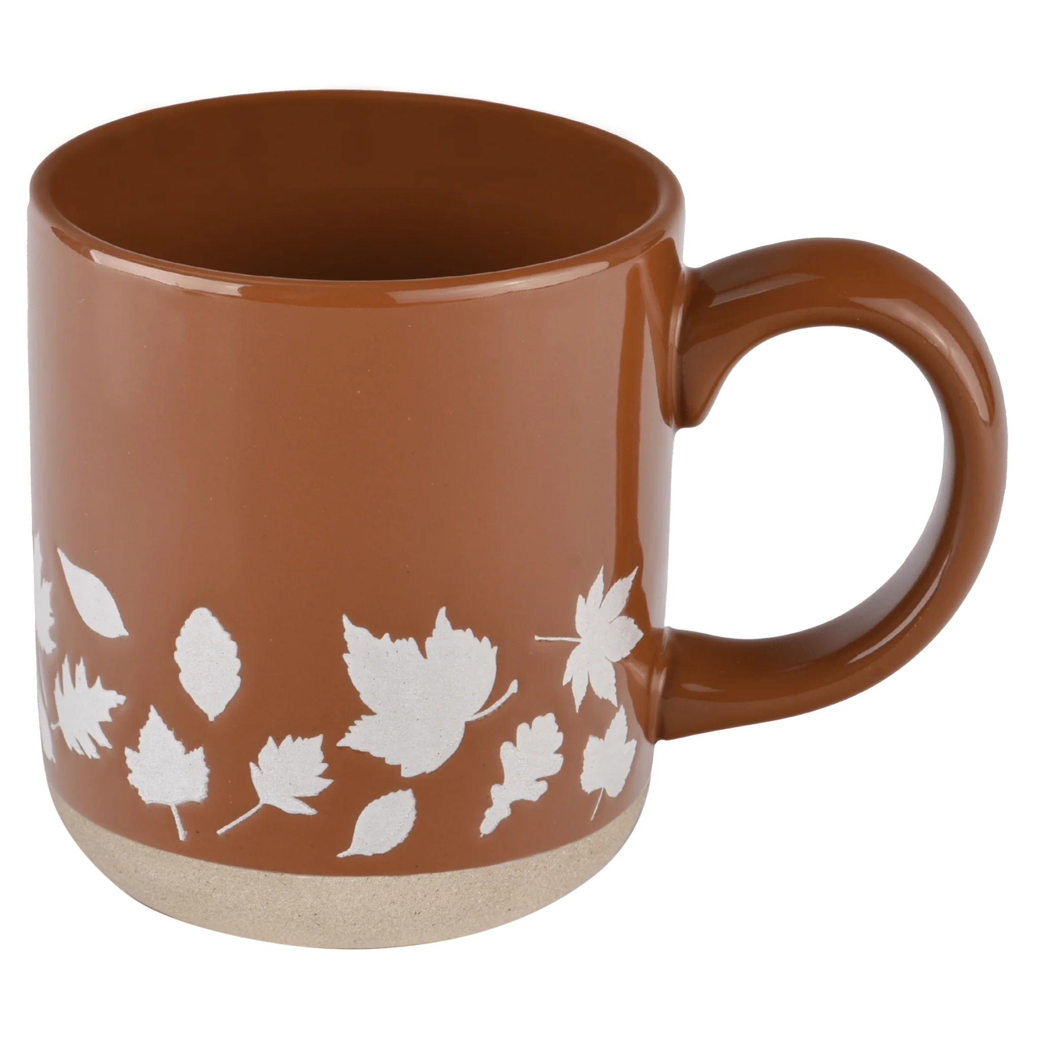 Relaxed Fall Leaves 14 oz Orange Stoneware Coffee Mug Selected