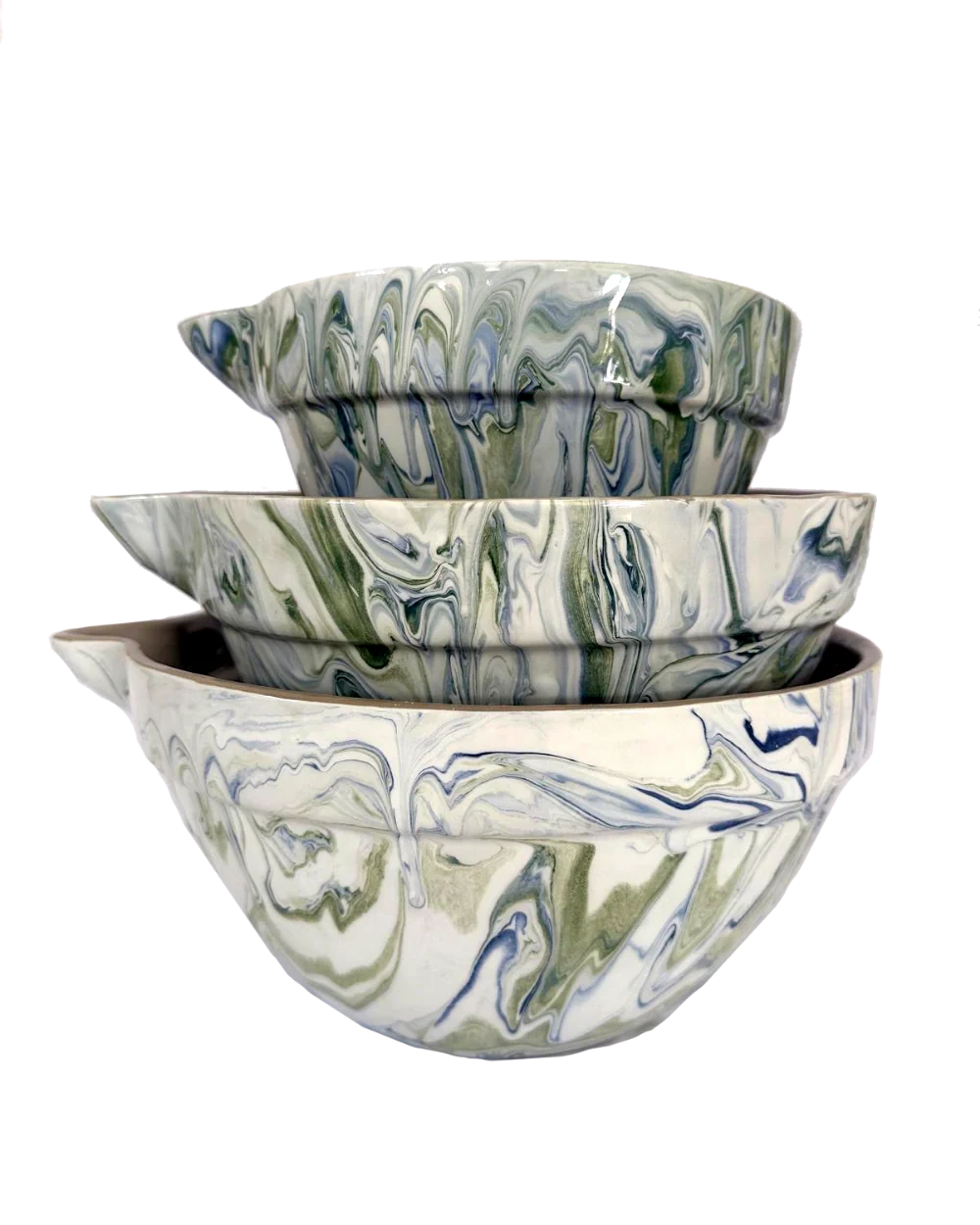 Dependable Marbled Ocean Mixing Bowls – Set of 3 Excellent