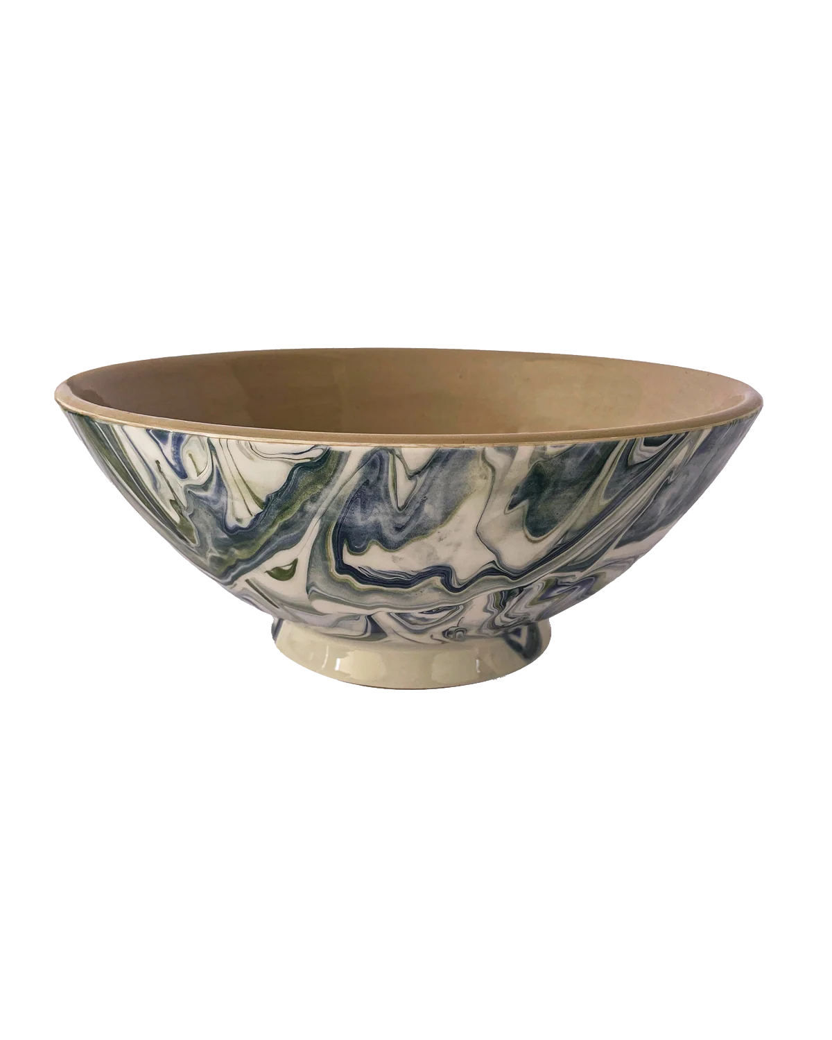 Convenient Marbled Ocean Serving Bowl Enhanced