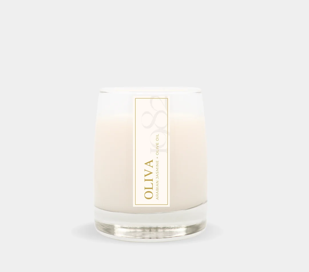 Fashionable Oliva 8.5 oz Single Wick – Notes Arabian Jasmine Blossoms Pressed Olive Oil amp Avocado Enhanced